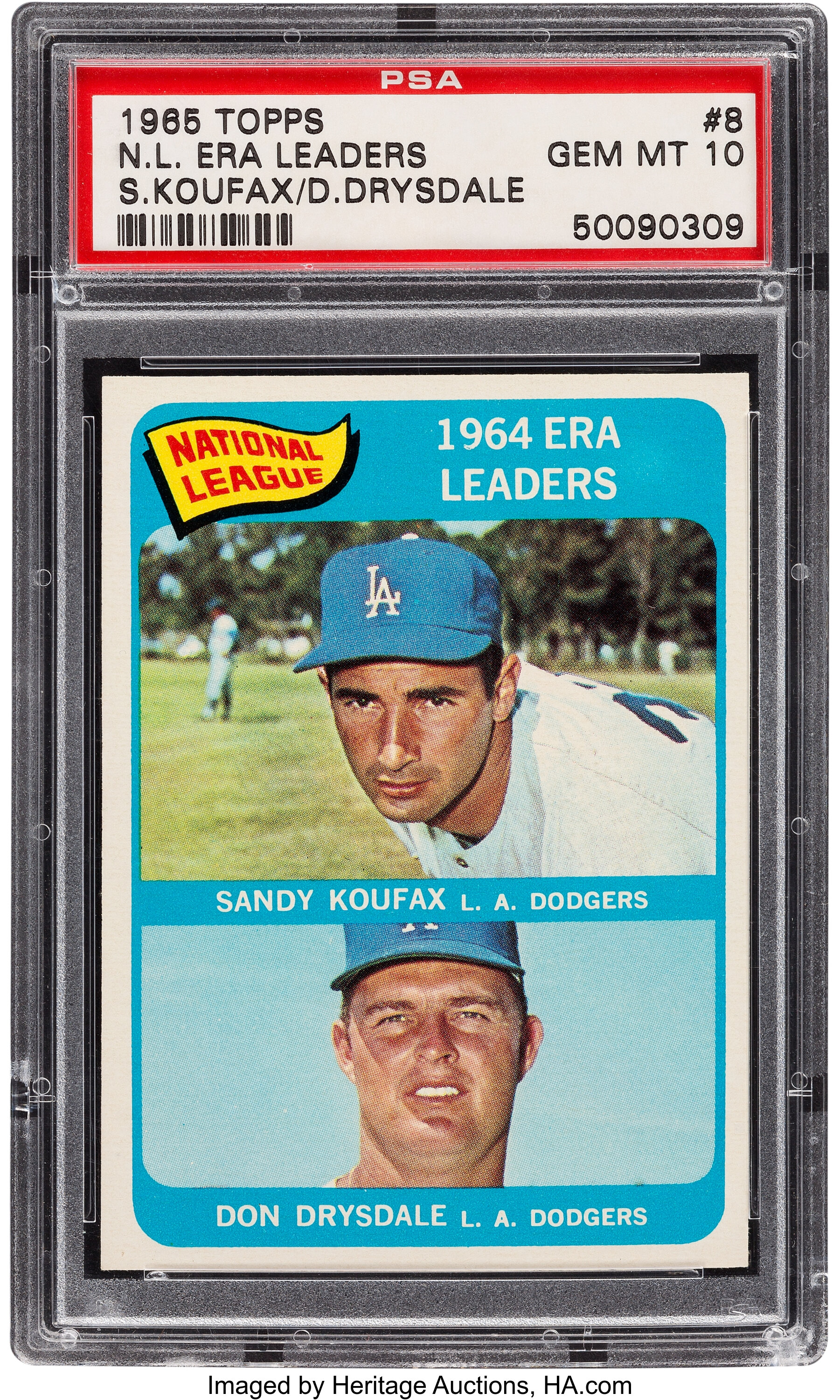 1964 Sandy Koufax/don Drysdale N.L. Strikeout Leaders Topps 