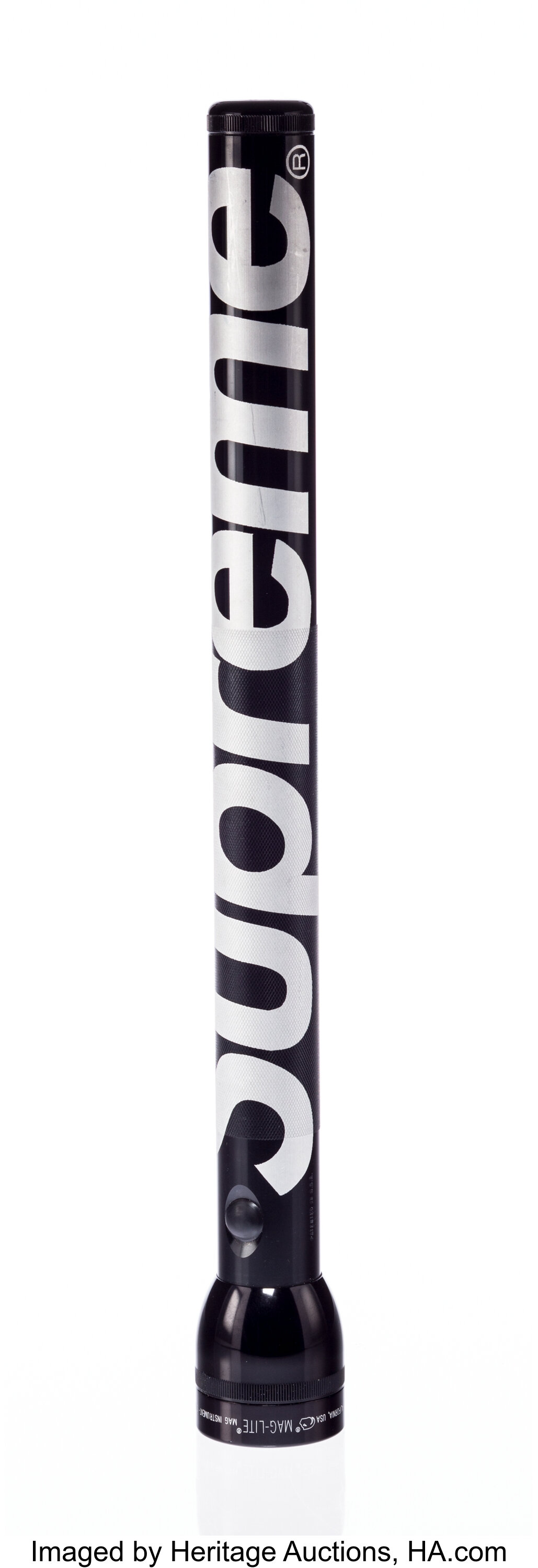 Supreme X Maglite. Extra Large Flashlight (Black), 2007. Painted