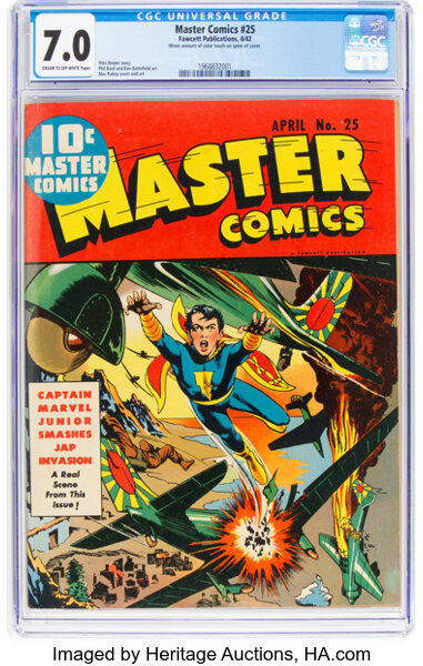 Golden Age (1938-1955):Superhero, Master Comics #25 (Fawcett Publications, 1942) CGC FN/VF 7.0 Cream to off-white pages....