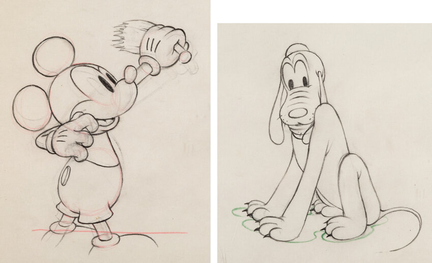 Society Dog Show Mickey Mouse And Pluto Animation Drawings