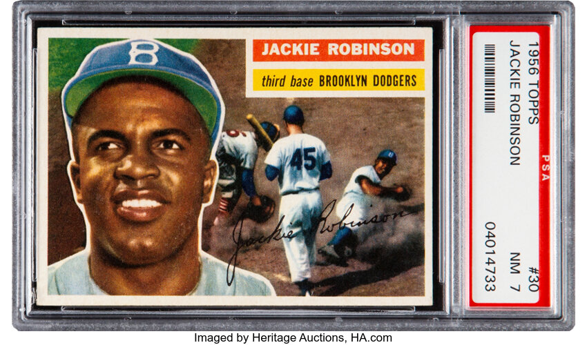 Lot Detail - 1956 Topps Baseball- #30 Jackie Robinson, Dodgers- White Back