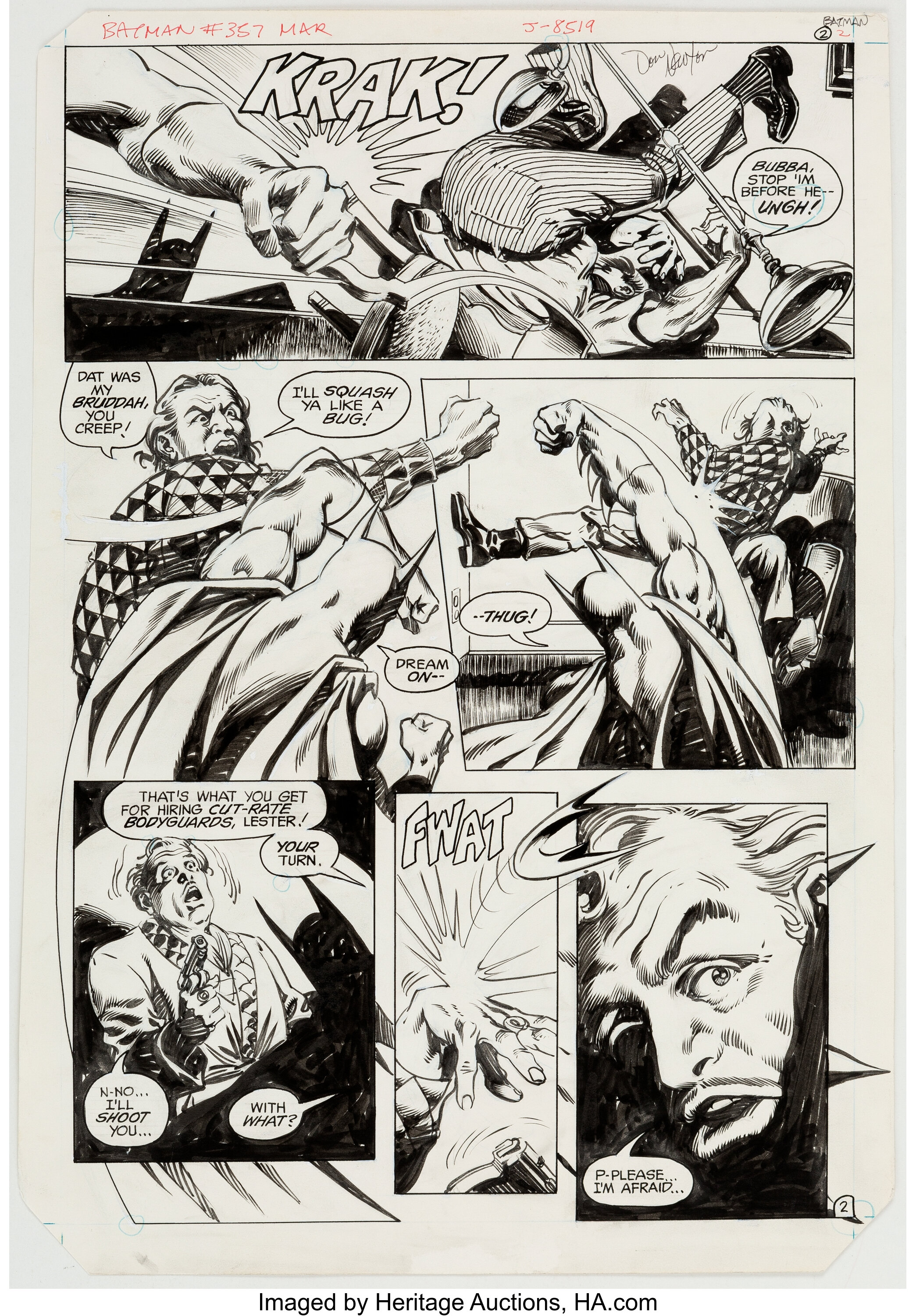 Don Newton and Alfredo Alcala Batman #357 Story Page 2 Original Art | Lot  #11180 | Heritage Auctions