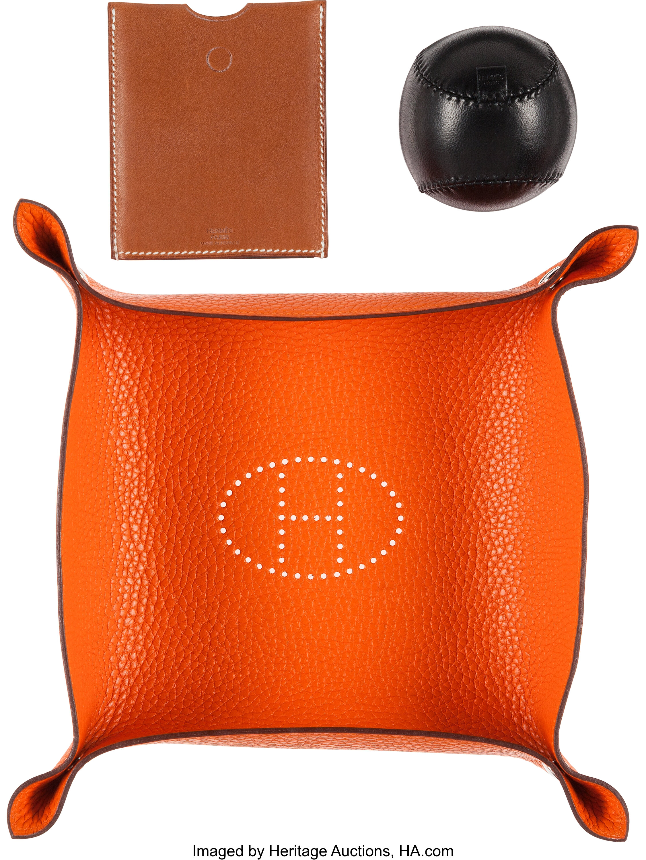 Hermes Change Tray Mises Et Relances Mini Bi-Color Orange / Fauve