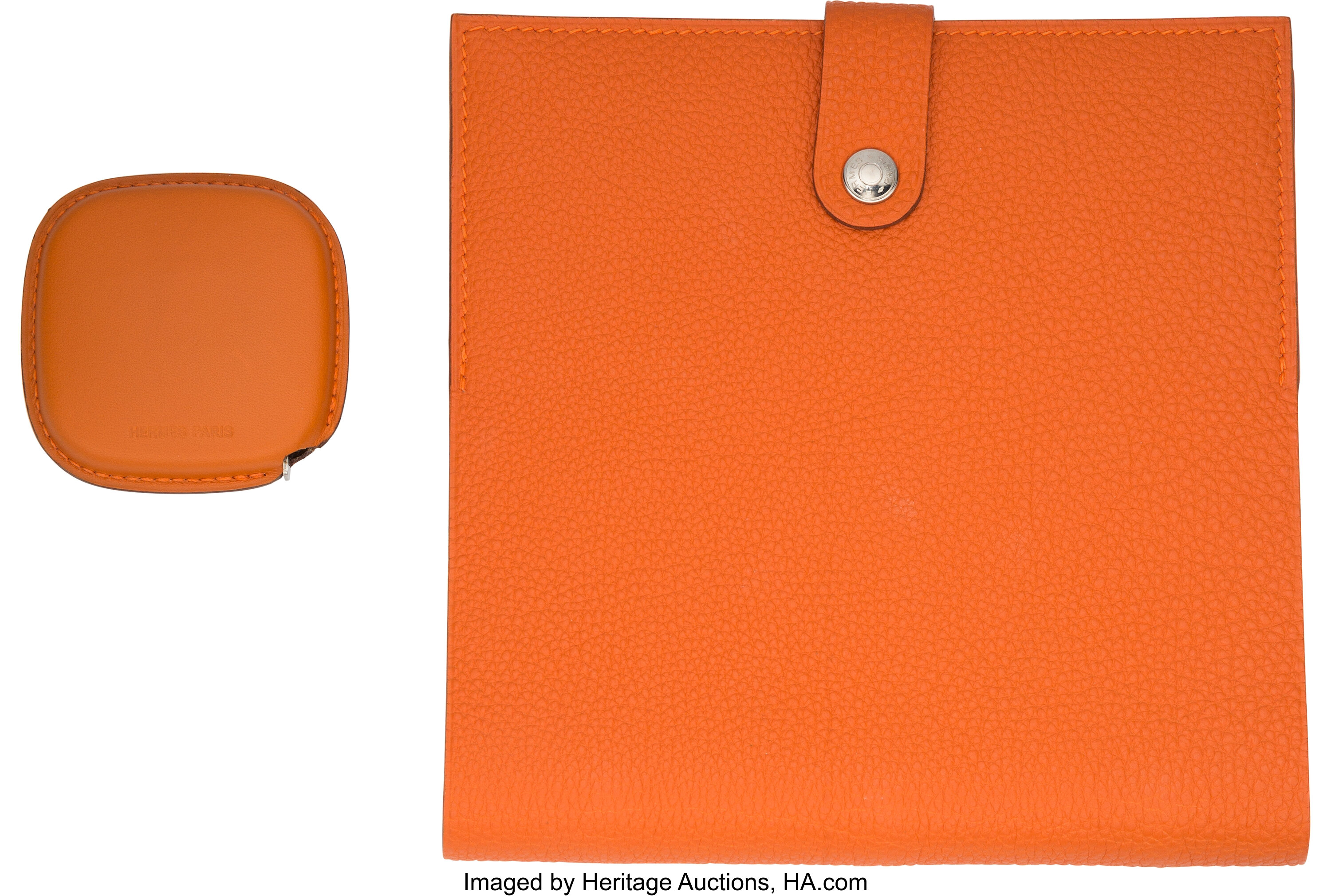 Hermes Orange Leather Set