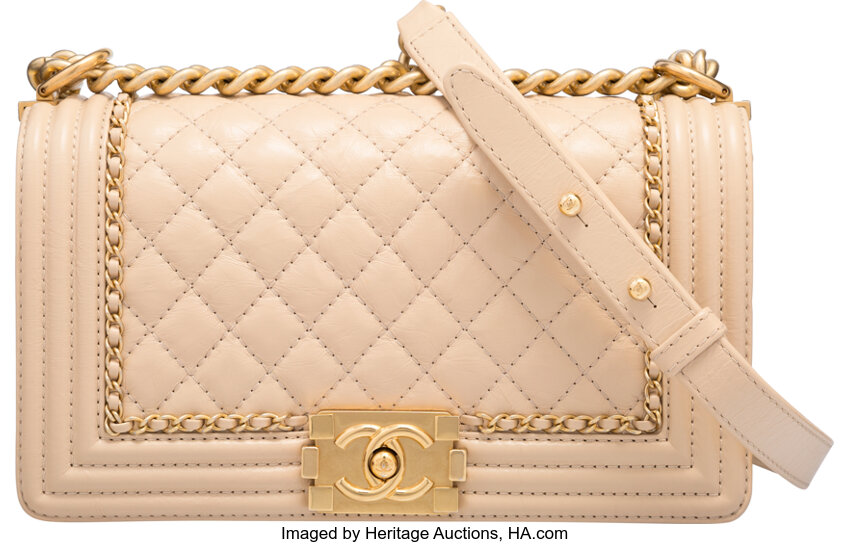 Chanel Beige Quilted Calfskin New Medium Boy Bag