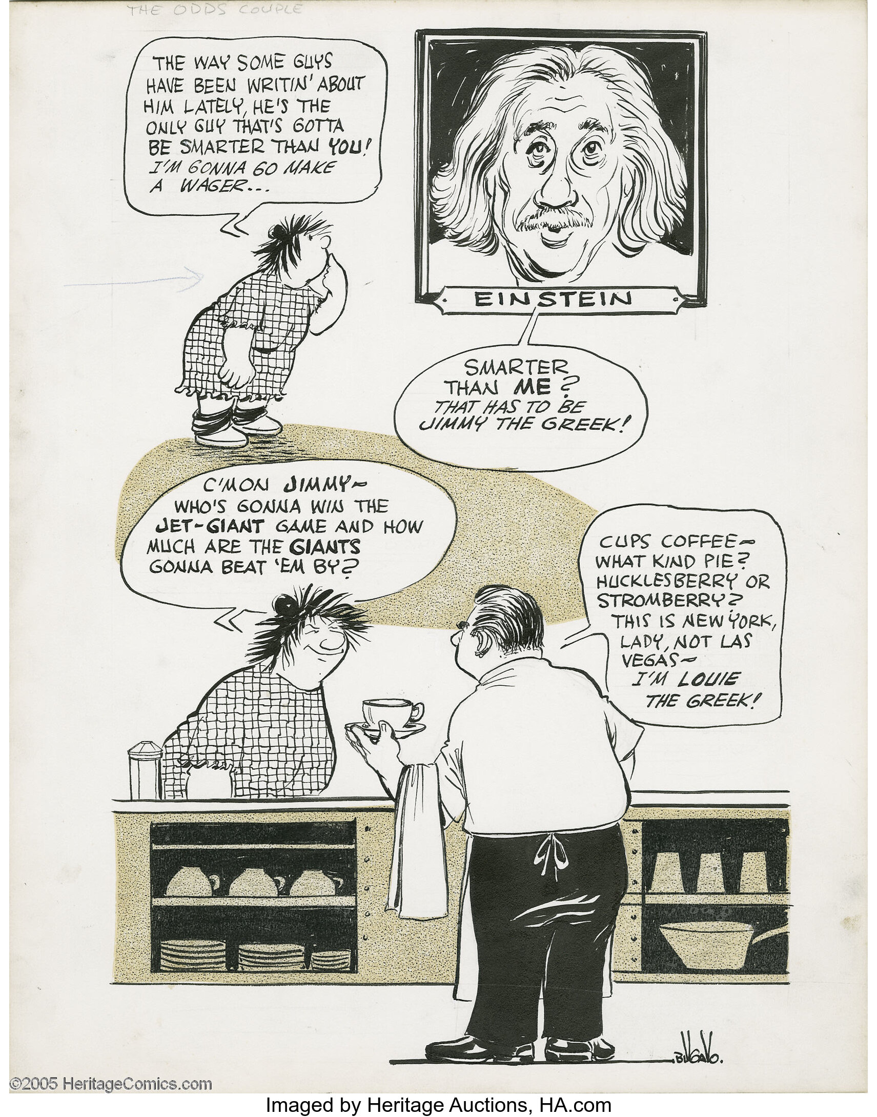 1985 Original Bill Gallo Cartoon and 2001 Mets Hall of Fame, Lot #81914