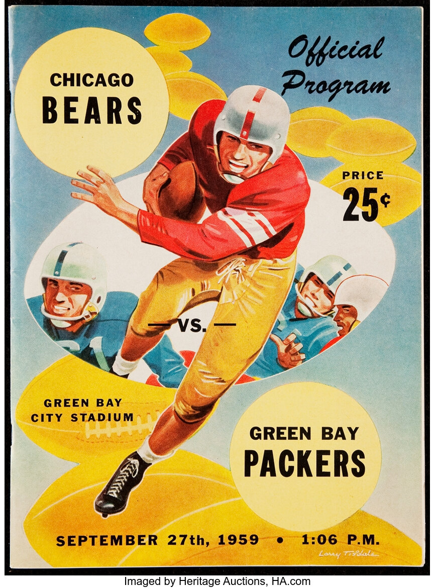 1959 Packers vs. Bears Program - Vince Lombardi's NFL Debut & 1st