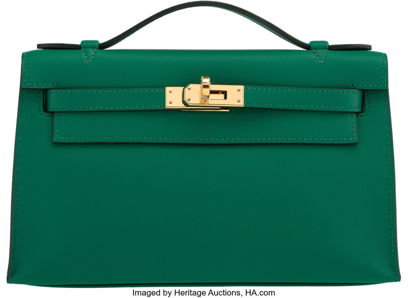 Hermes Swift Kelly Pochette Clutch Vert Bengale