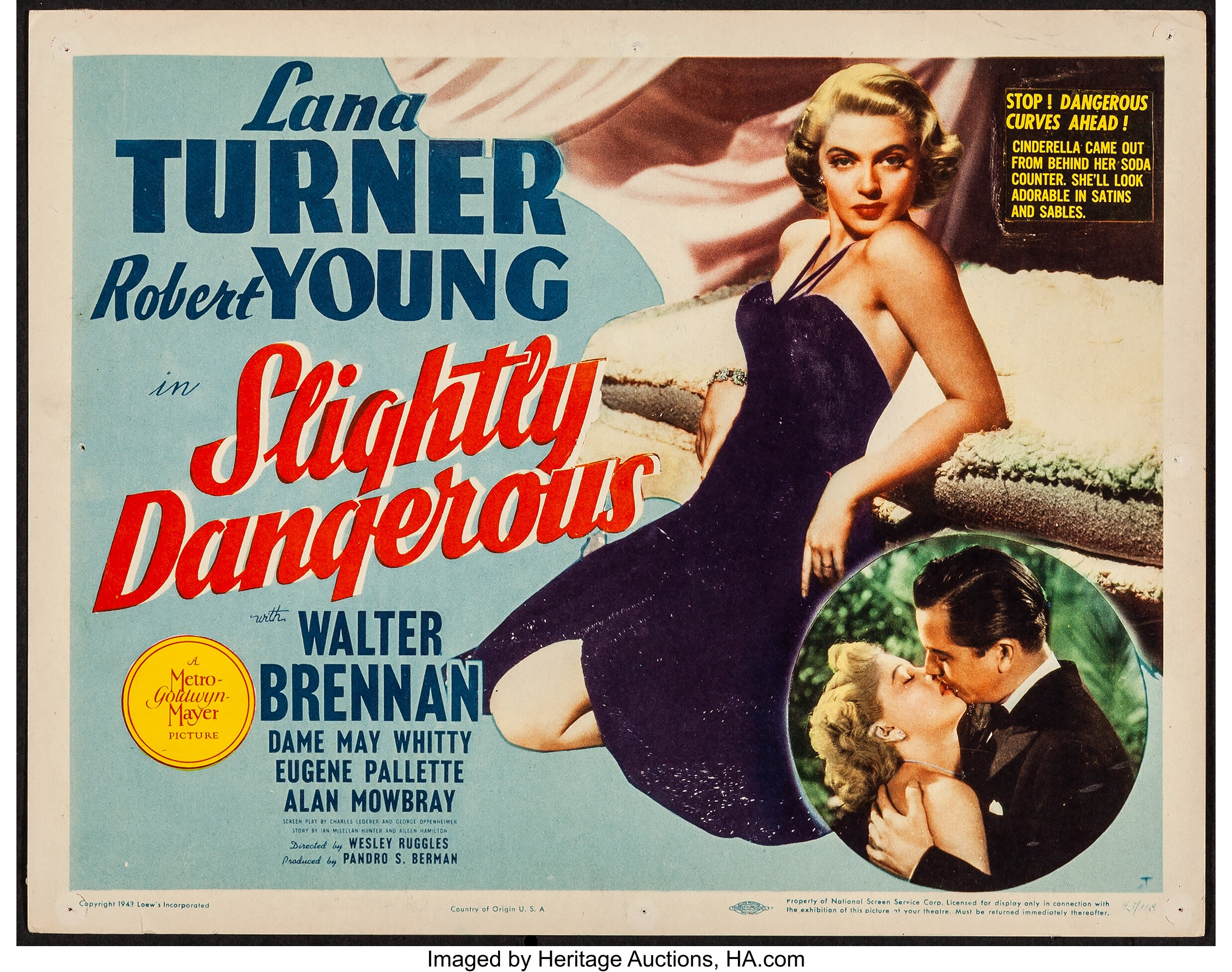 Slightly Dangerous (MGM, 1943). Very Fine-. Title Lobby Card (11