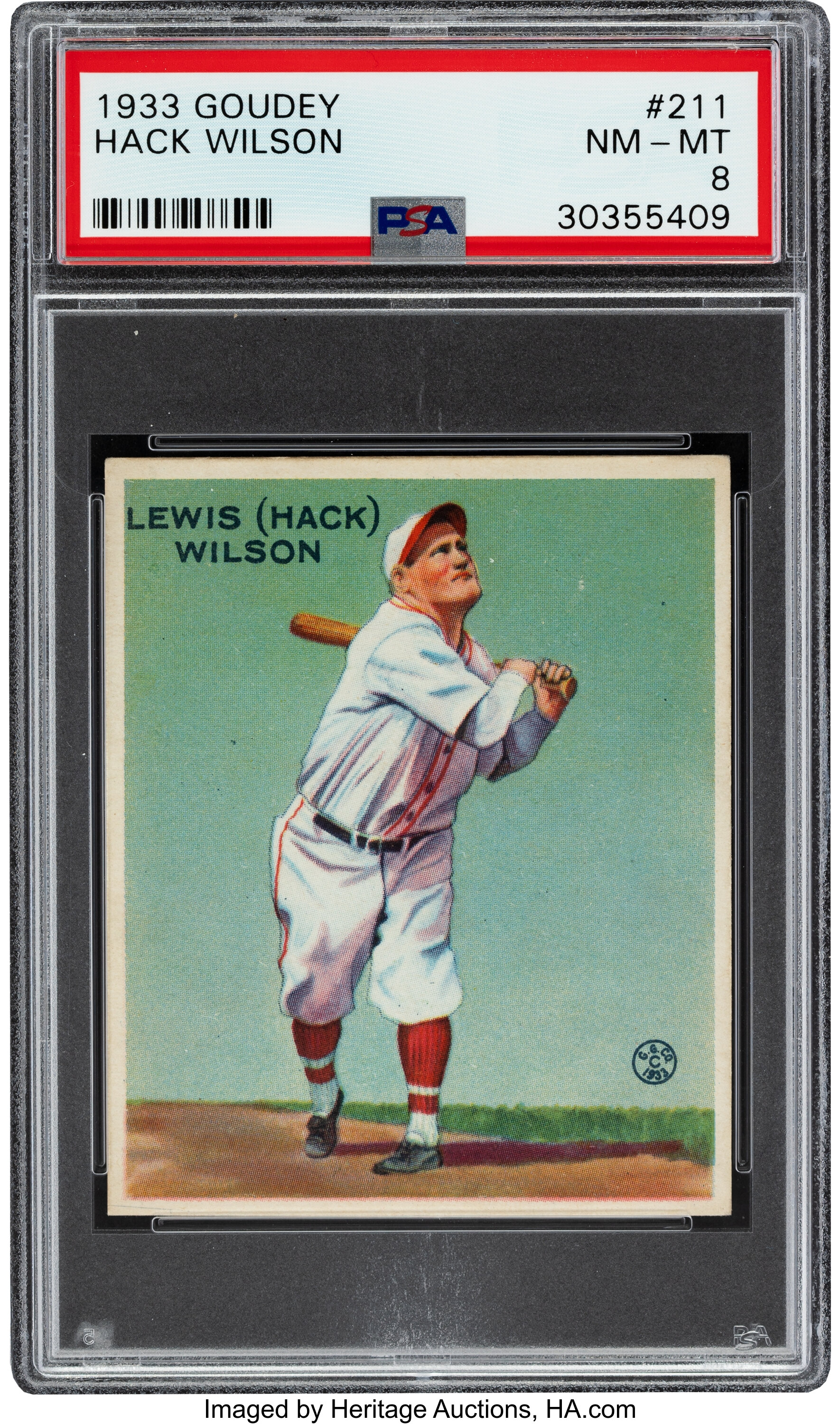 1933 Goudey Hack Wilson 211 Psa Nm Mt 8 Baseball Cards Singles Lot Heritage Auctions