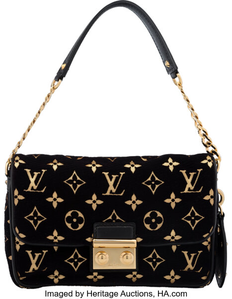 Louis Vuitton Monogram Black Velvet Pochette Kali Bag. Condition:, Lot  #58403