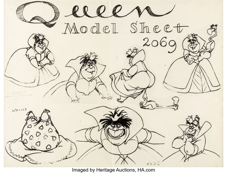 Alice In Wonderland Queen Of Hearts Studio Model Sheet Walt Lot Heritage Auctions