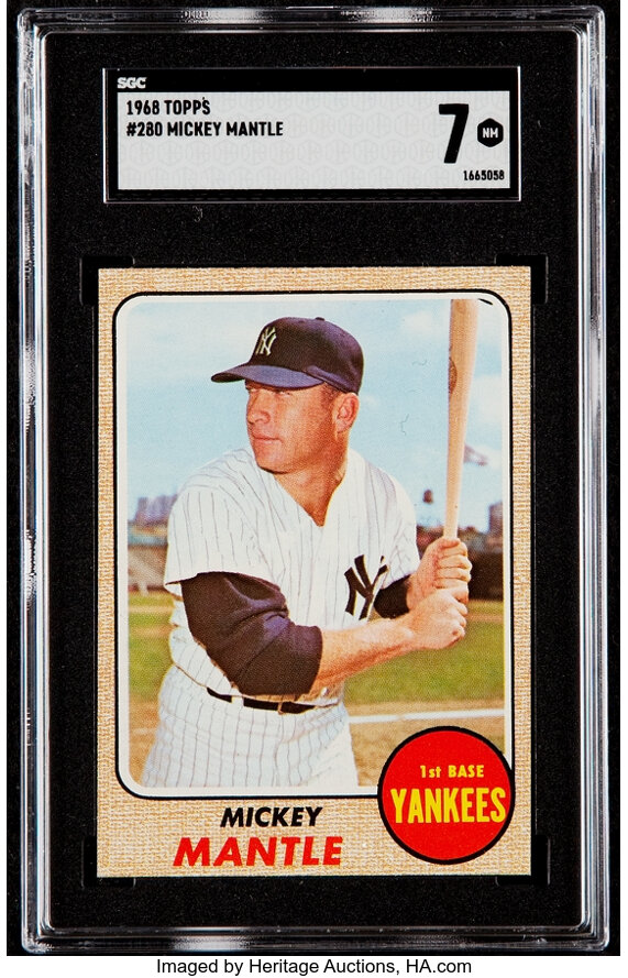 1968 Topps Mickey Mantle #280 SGC NM 7.... Baseball Cards Singles | Lot ...