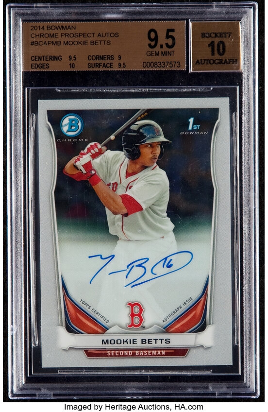 Mookie Betts Autographed Card Auction