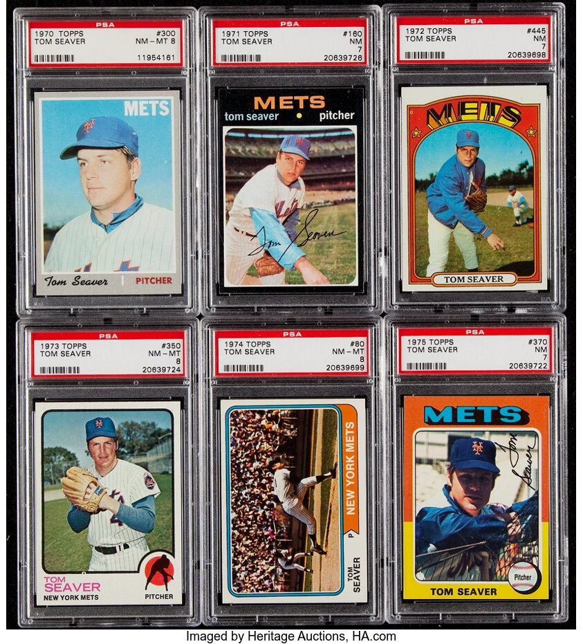 Lot of (2) Tom Seaver Baseball Cards with 1970 Topps #300 & 1971 Topps #160