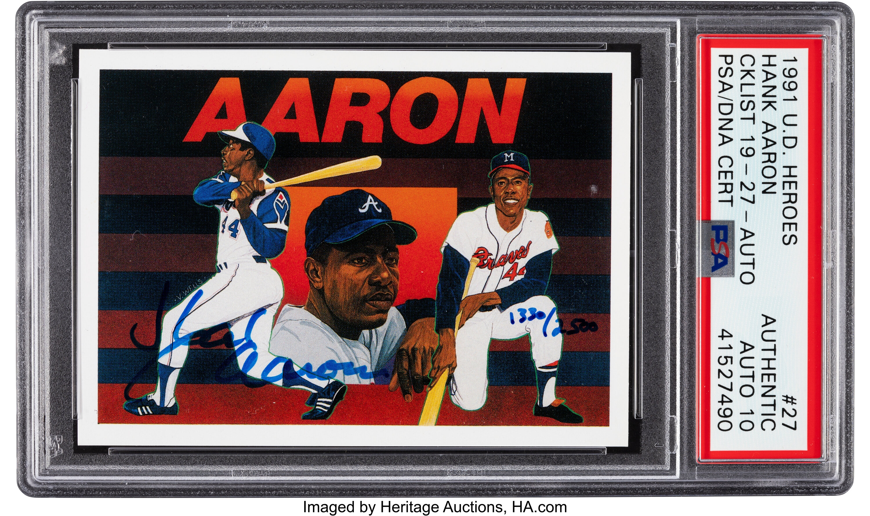 Upper Deck Hank Aaron Autographed Hero’s Card 982/2500 | SidelineSwap