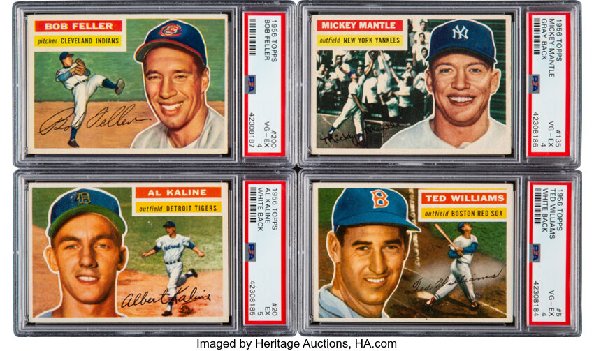 1956 topps baseball cards value