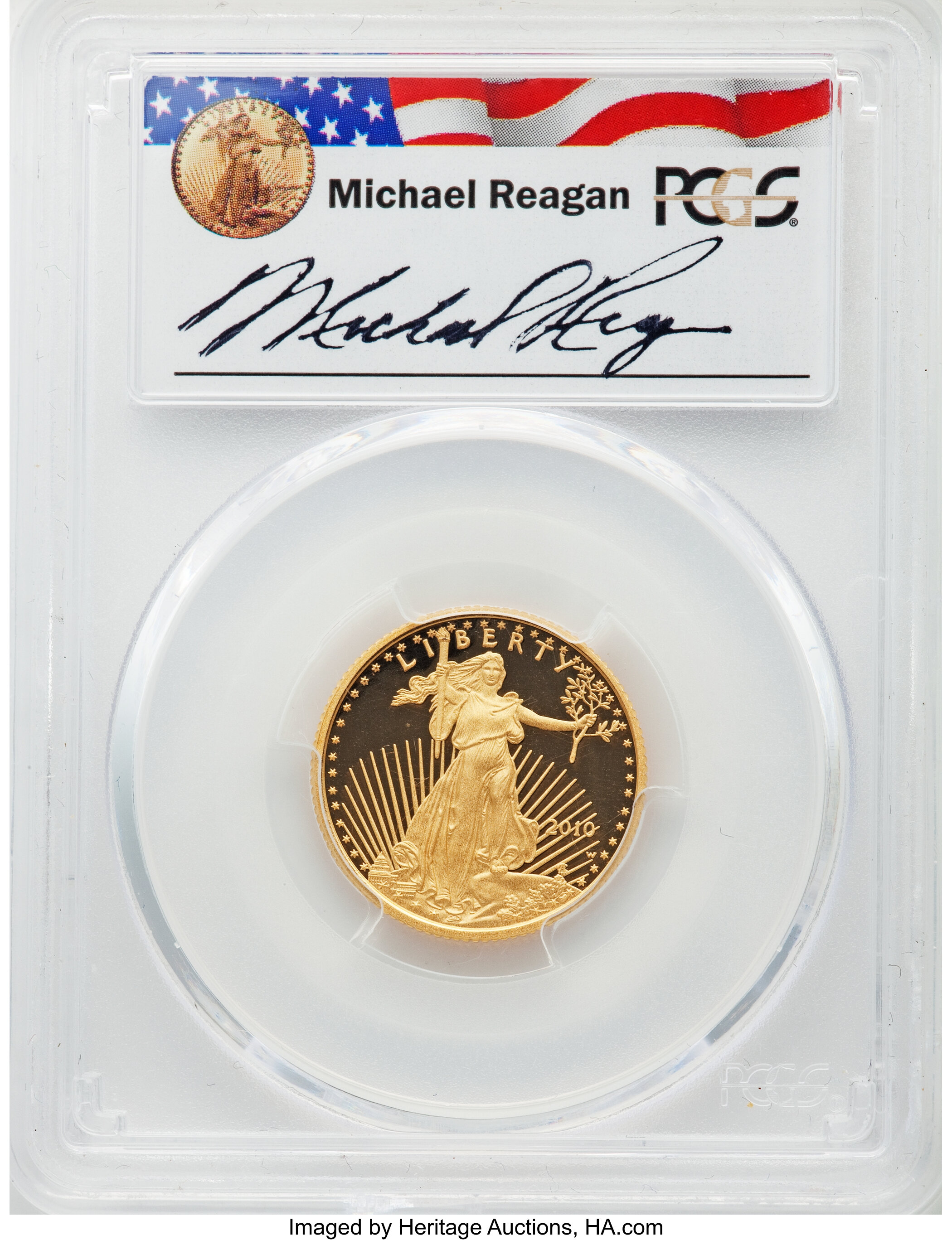 2010-W $10 Quarter-Ounce Gold Eagle, Michael Reagan Signature