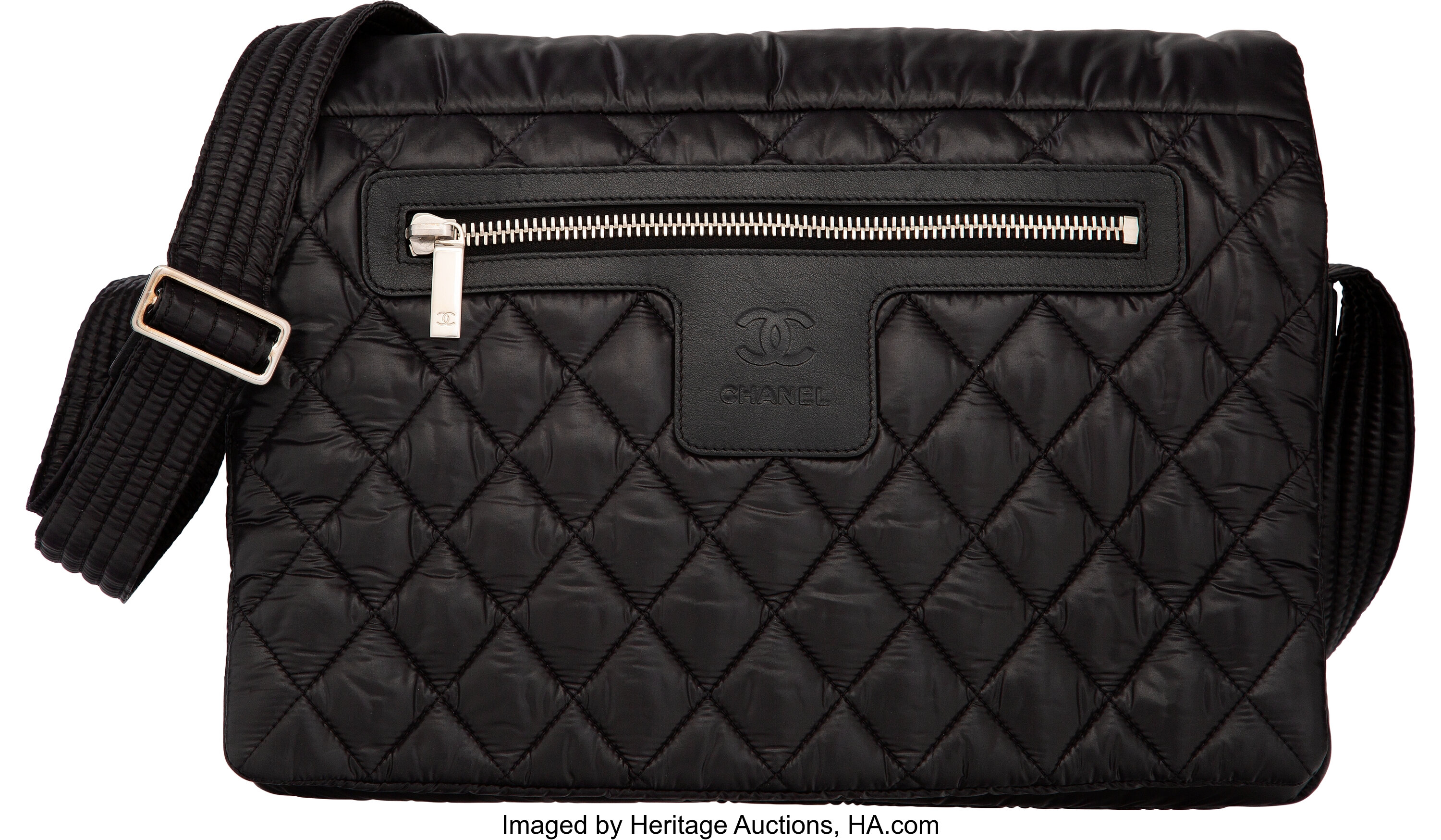 CHANEL Nylon Quilted Large Coco Cocoon Tote Black 1282357