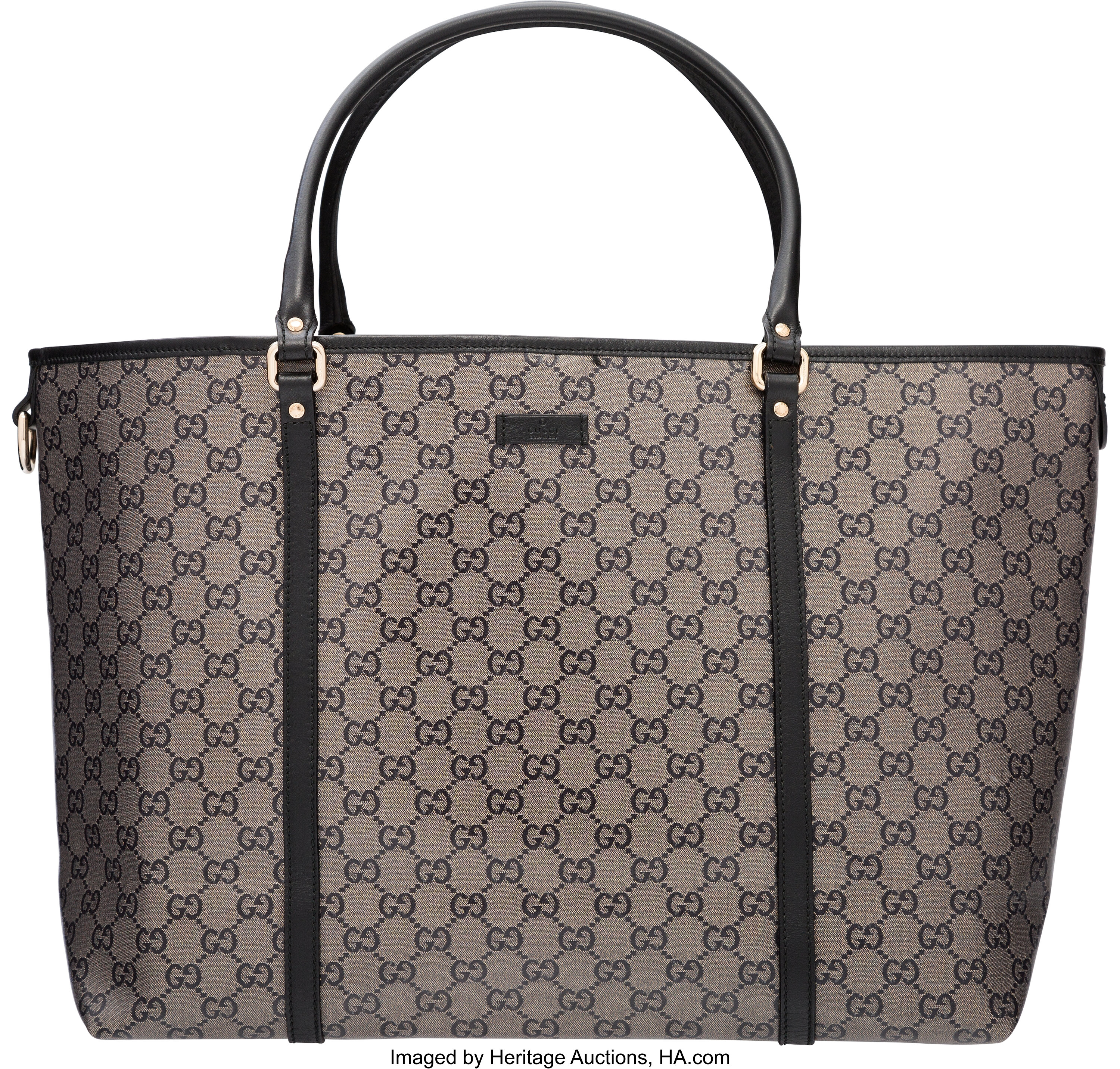 Gucci Bronze Metallic Coated Monogram Canvas Tote Bag. The