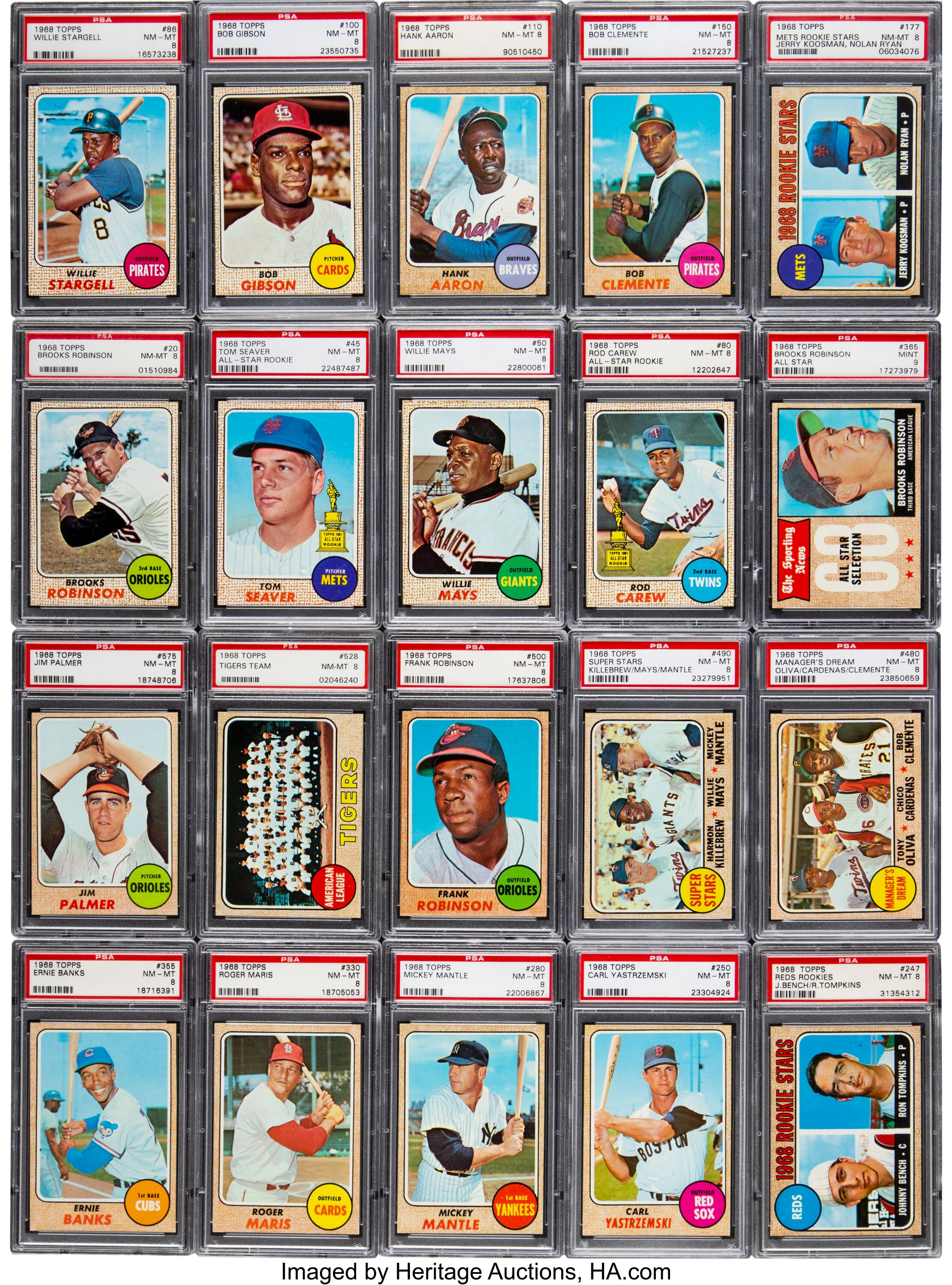 Sold at Auction: 1968 Topps Baseball complete set (598 cards).