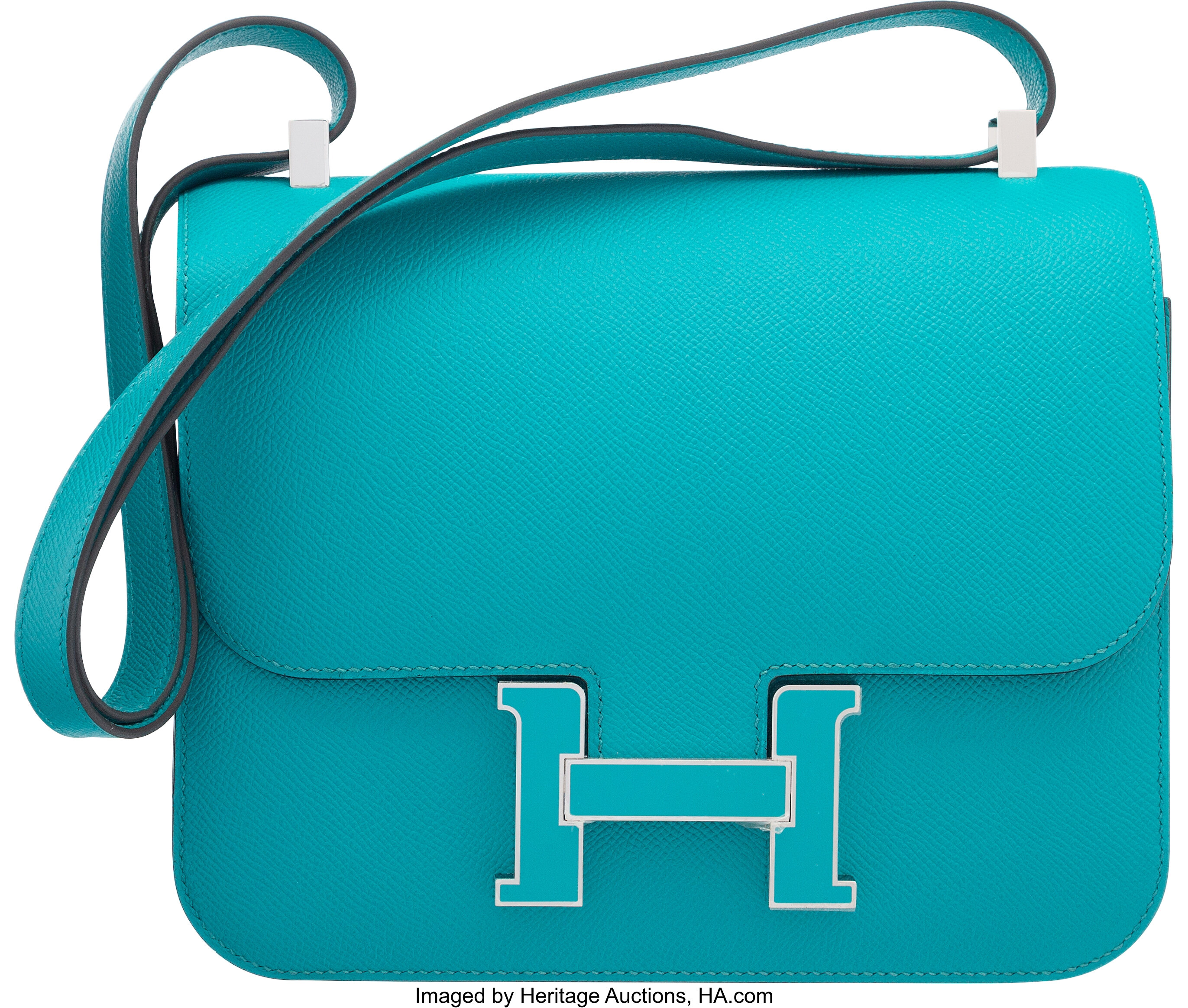 Hermes Constance 23cm Bicolored 7f Blue Paon Epsom Bag Enamel PHW