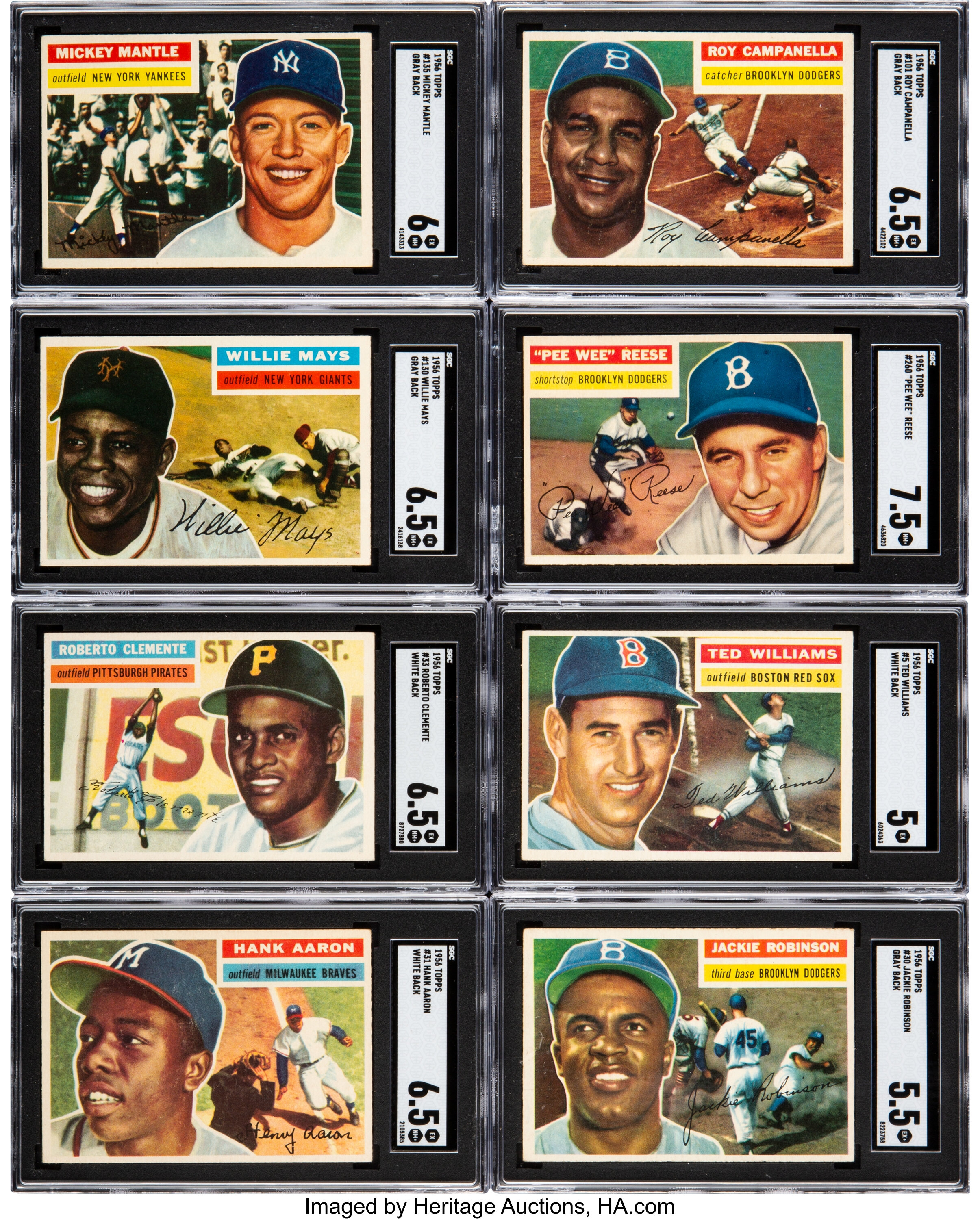 1956 Topps Baseball Complete Set (340) Plus both Checklists.... Lot