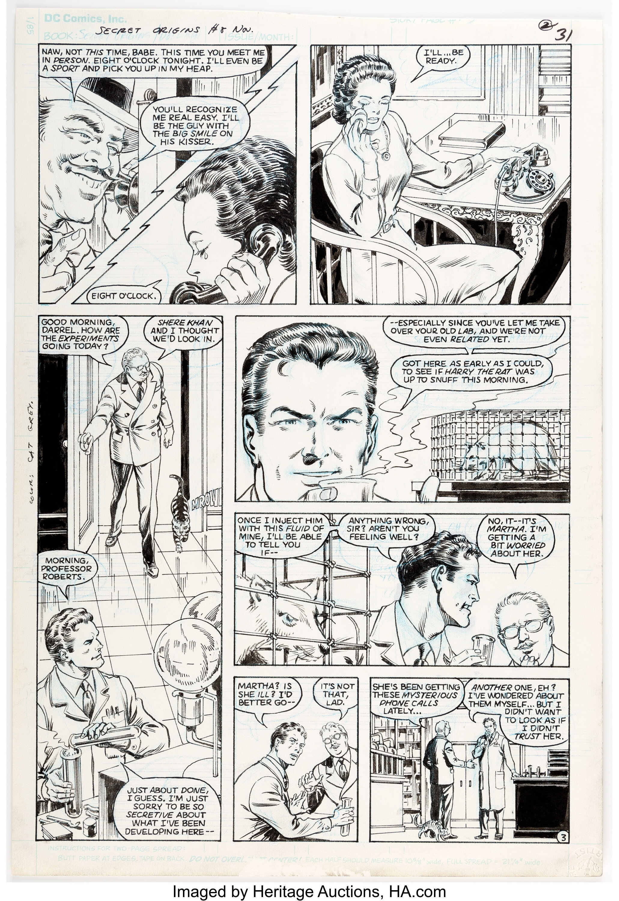 Murphy Anderson Secret Origins #8 Story Page 3 Original Art (DC, | Lot ...