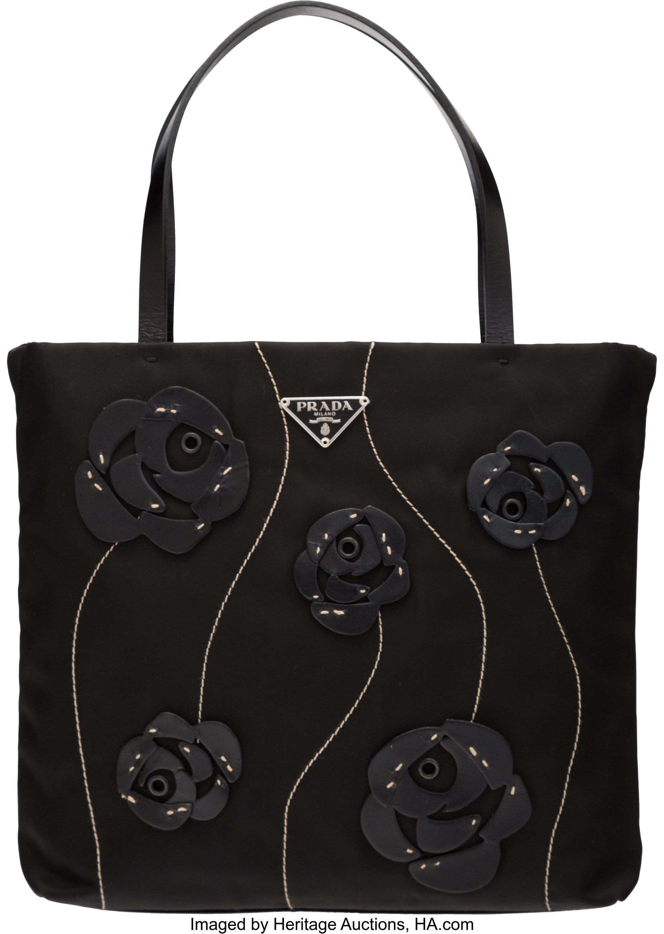 Prada Black Nylon Small Floral Bag. The Collection of Candy | Lot #58025 |  Heritage Auctions