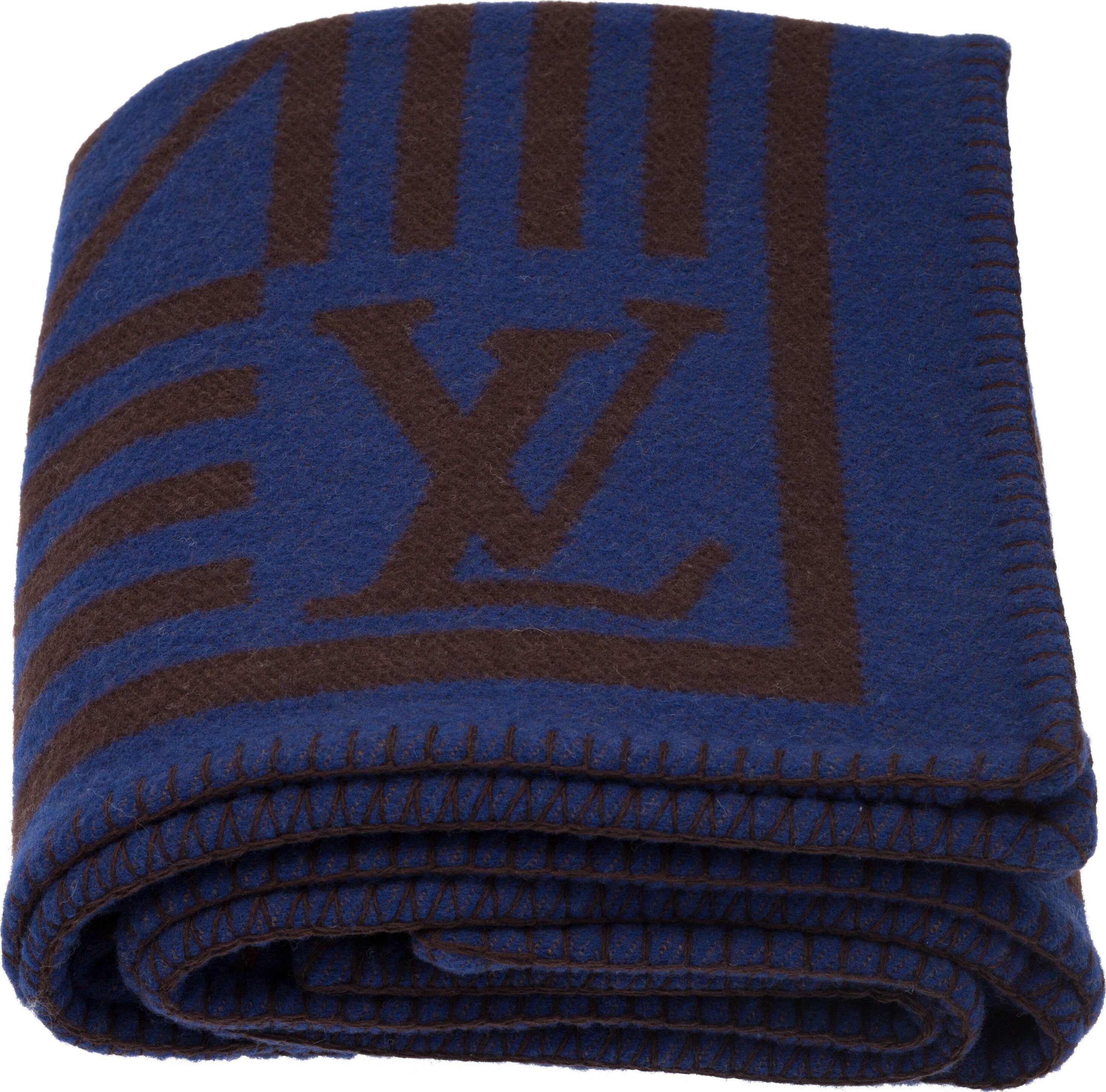 Louis Vuitton Blanket Karakoram Blue Color Wool Cashmere Made in United  Kingdom