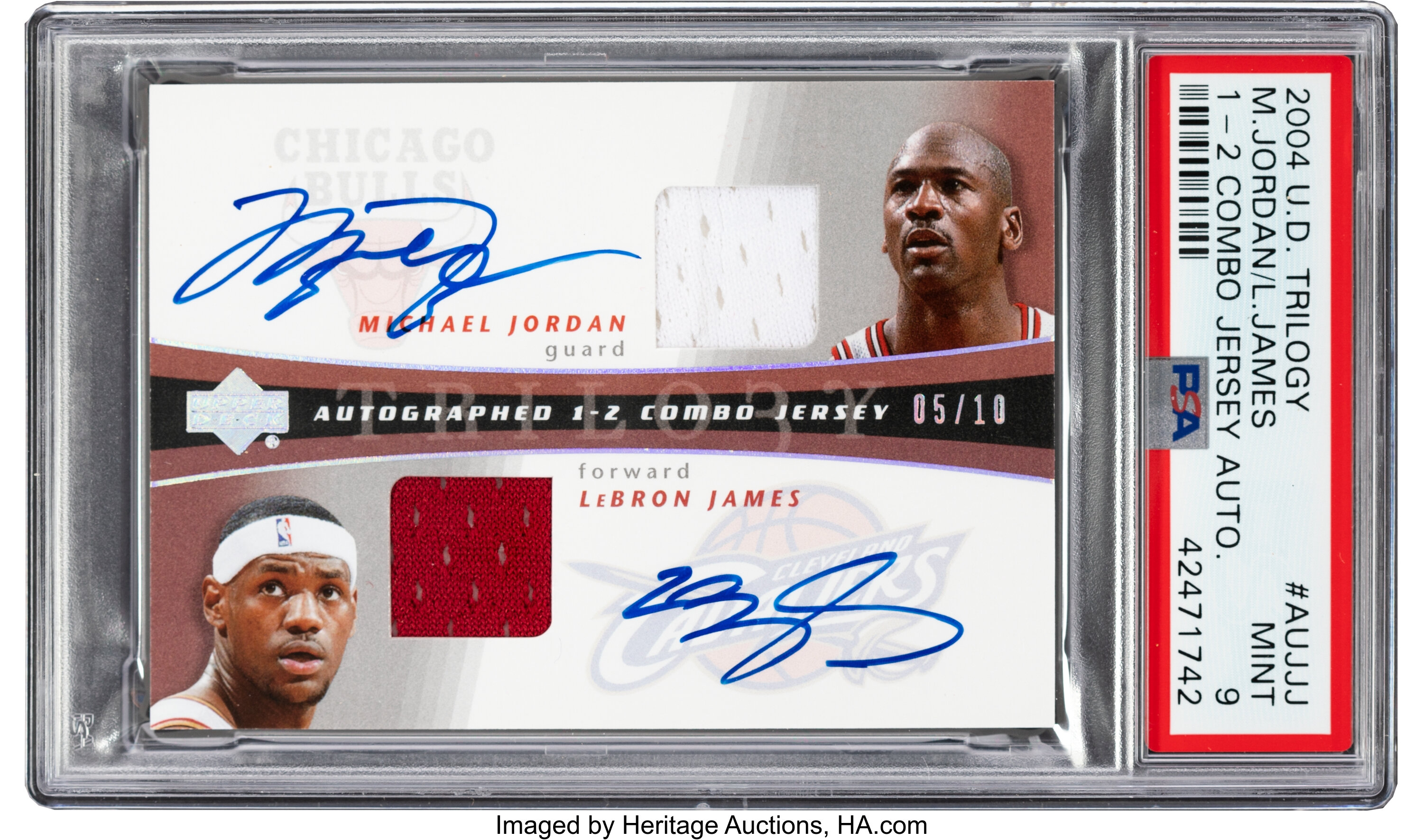 Michael Jordan & Lebron James Dual Autograph Signed 2005 Upper 