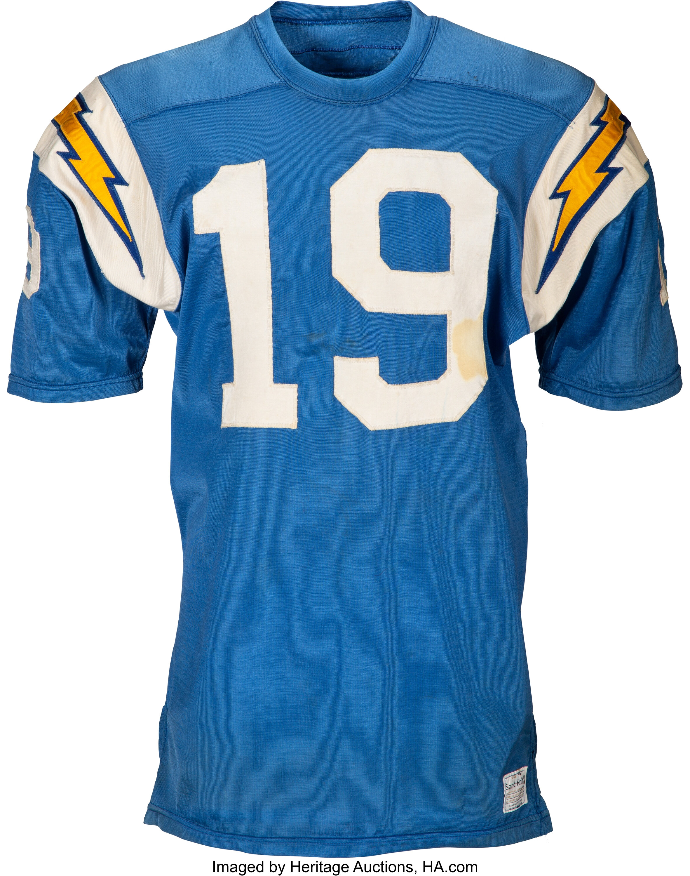 1968-69 Lance Alworth Game Worn San Diego Chargers Jersey, MEARS