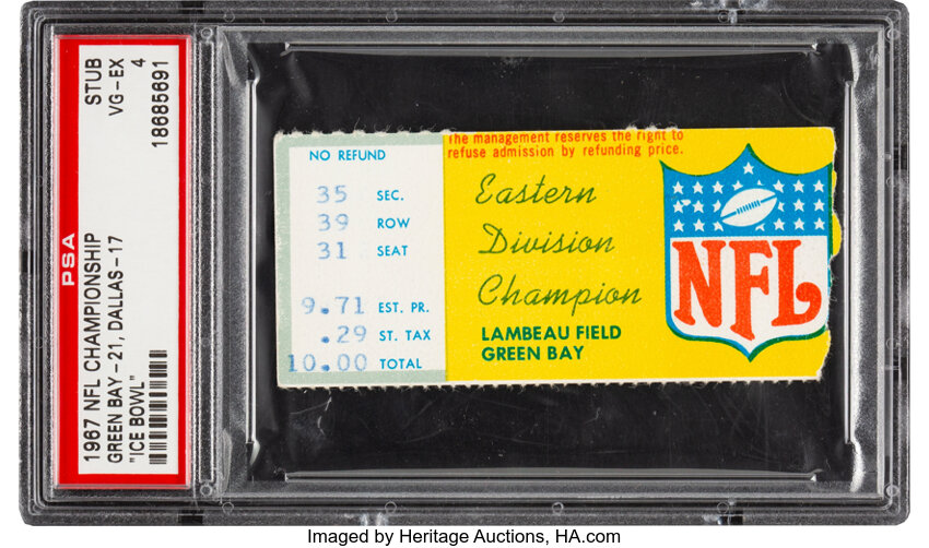 Lot Detail - 1967 Green Bay Packers Ice Bowl Ticket Stub 1967 NFL  Championship