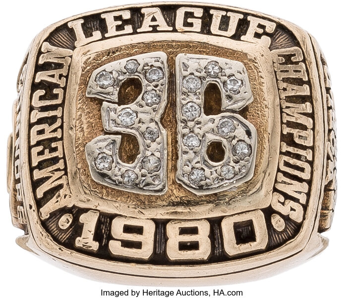 1980 Kansas City Royals America League Baseball Championship Ring, Custom Kansas  City Royal Champions Ring