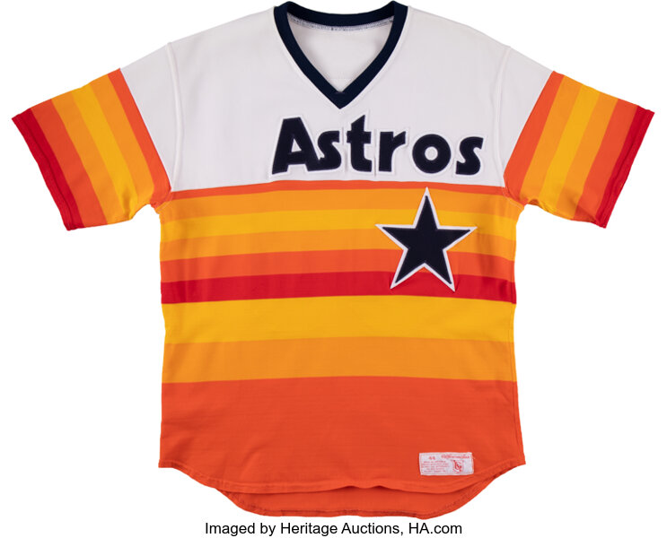Houston Astros #1 Game Used Cream Jersey 42 453