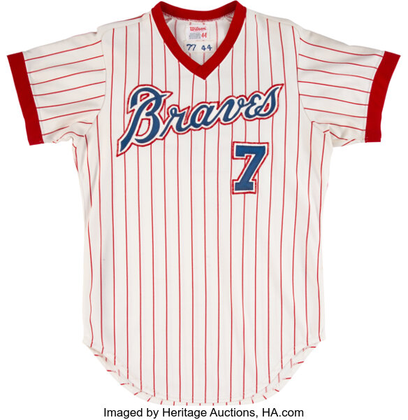 1977 Jeff Burroughs Game Worn Atlanta Braves Jersey. Baseball, Lot  #57374