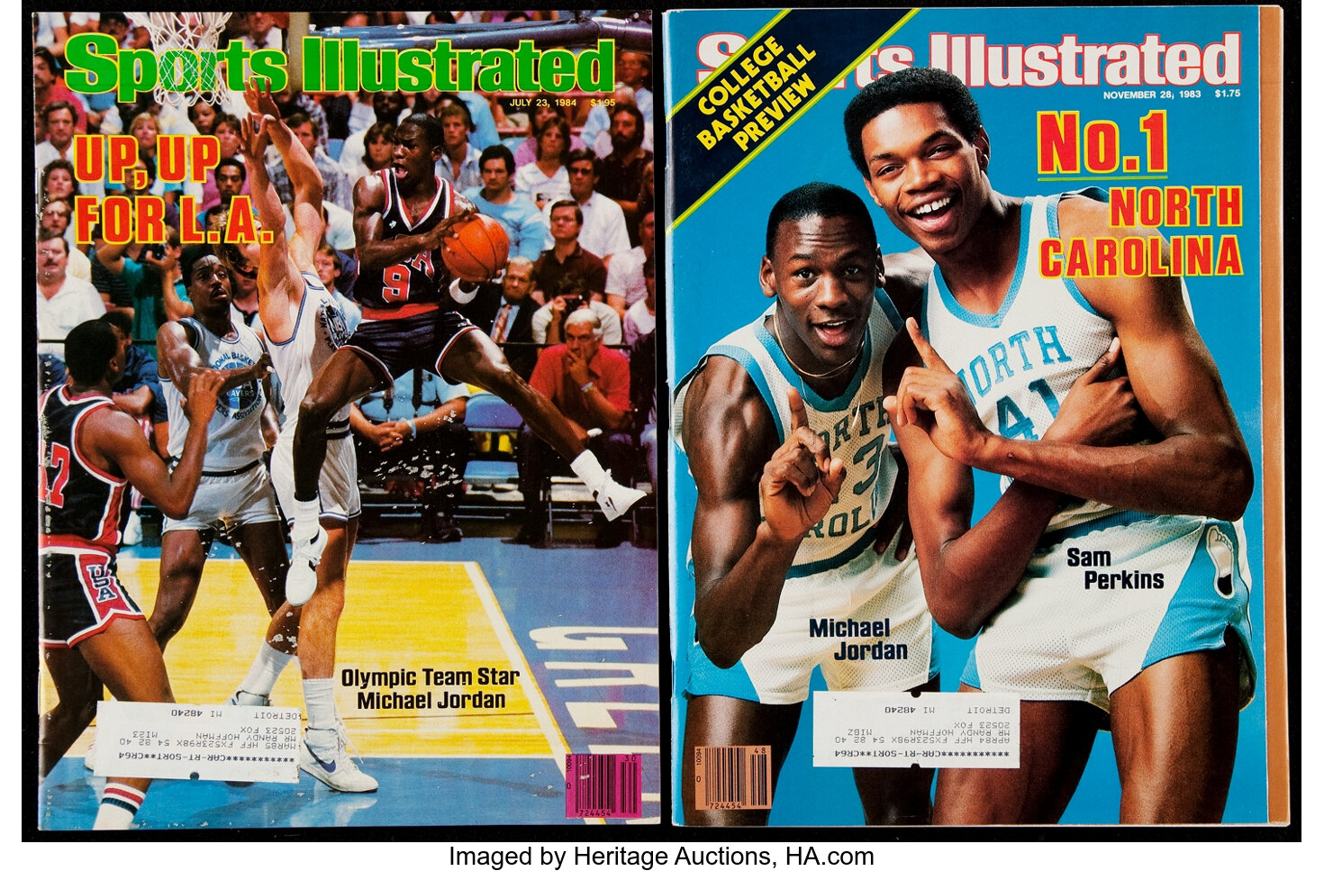 Unc Michael Jordan And Sam Perkins Sports Illustrated Cover Poster by  Sports Illustrated - Sports Illustrated Covers