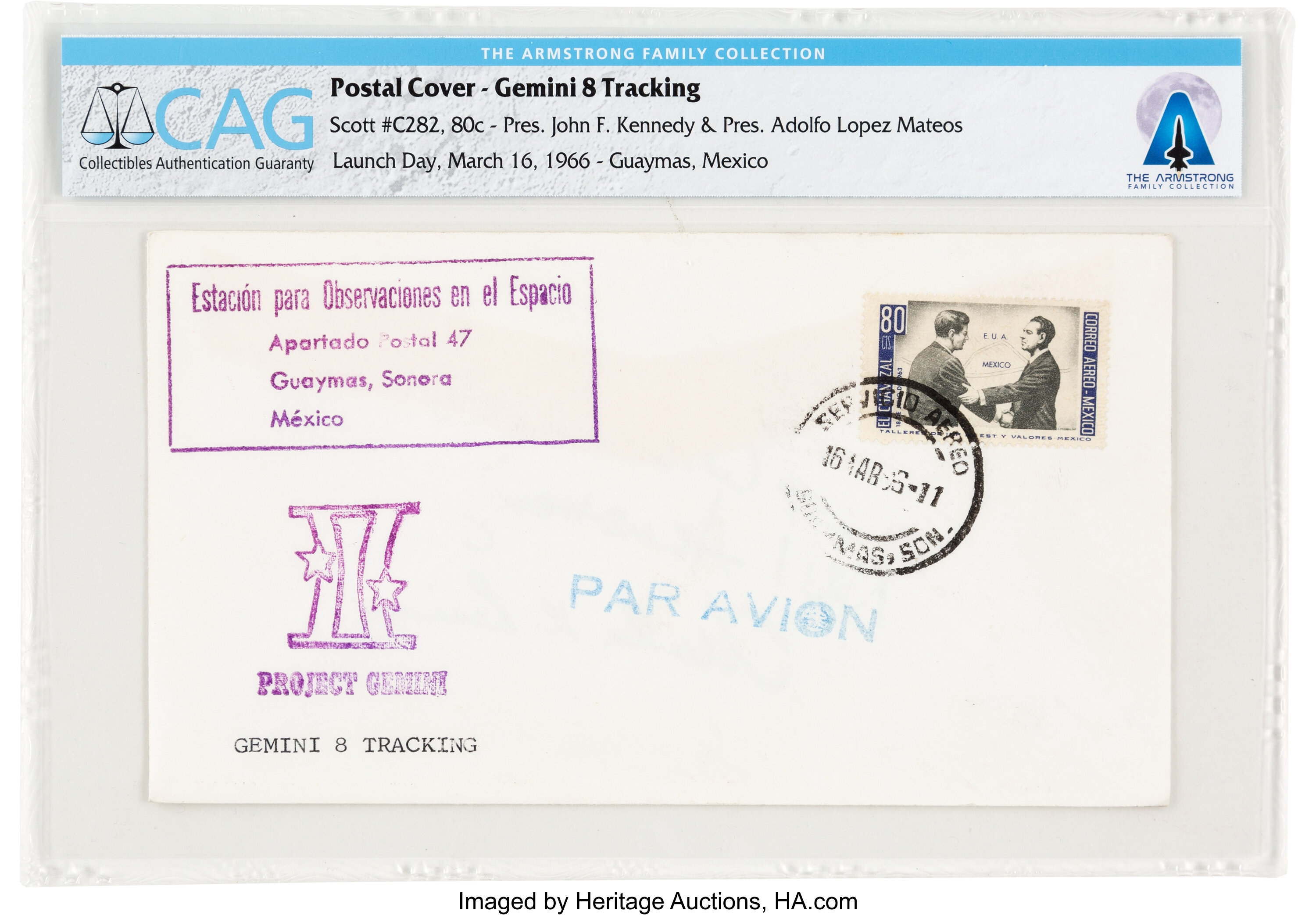 Gemini 8: Tracking Station Cover from Guaymas, Mexico, Directly | Lot ...