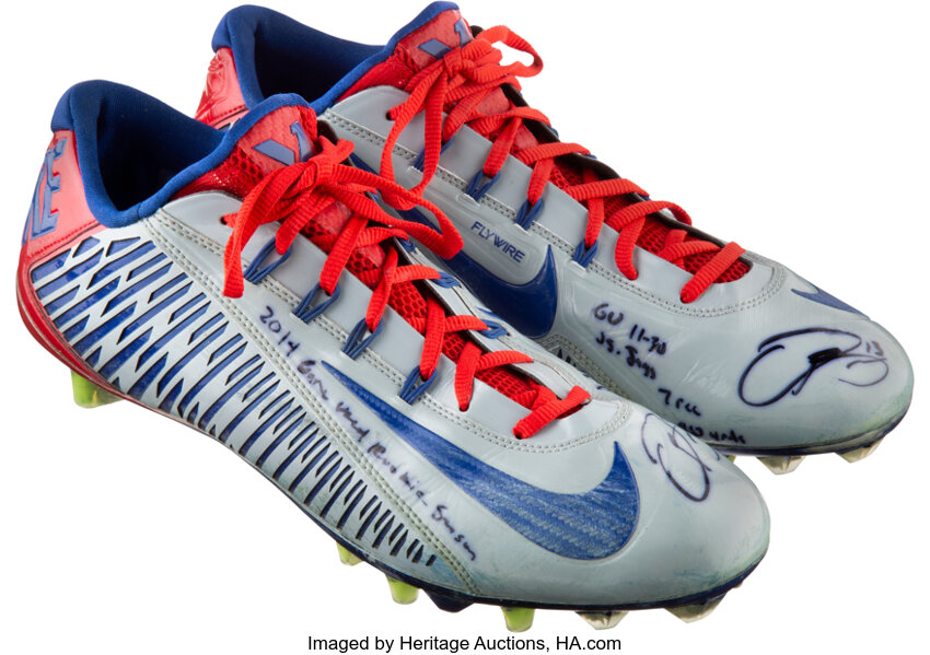 Odell Beckham jr game used cleats And Glove
