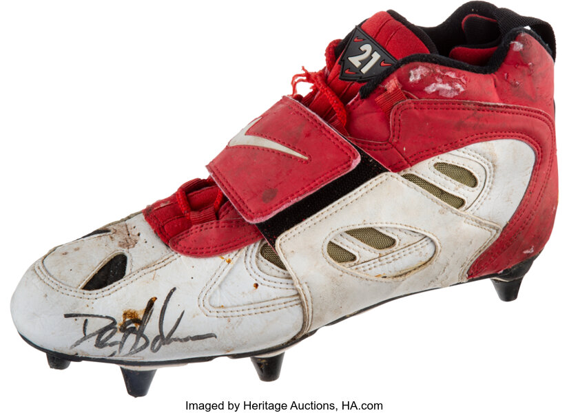 Lot Detail - 1994 DEION SANDERS SIGNED SAN FRANCISCO 49ERS GAME ISSUED HOME  JERSEY AND SIGNED PAIR OF GAME WORN (MUDDY) CLEATS FROM SUPER BOWL WINNING  SEASON (RAHN COLLECTION)