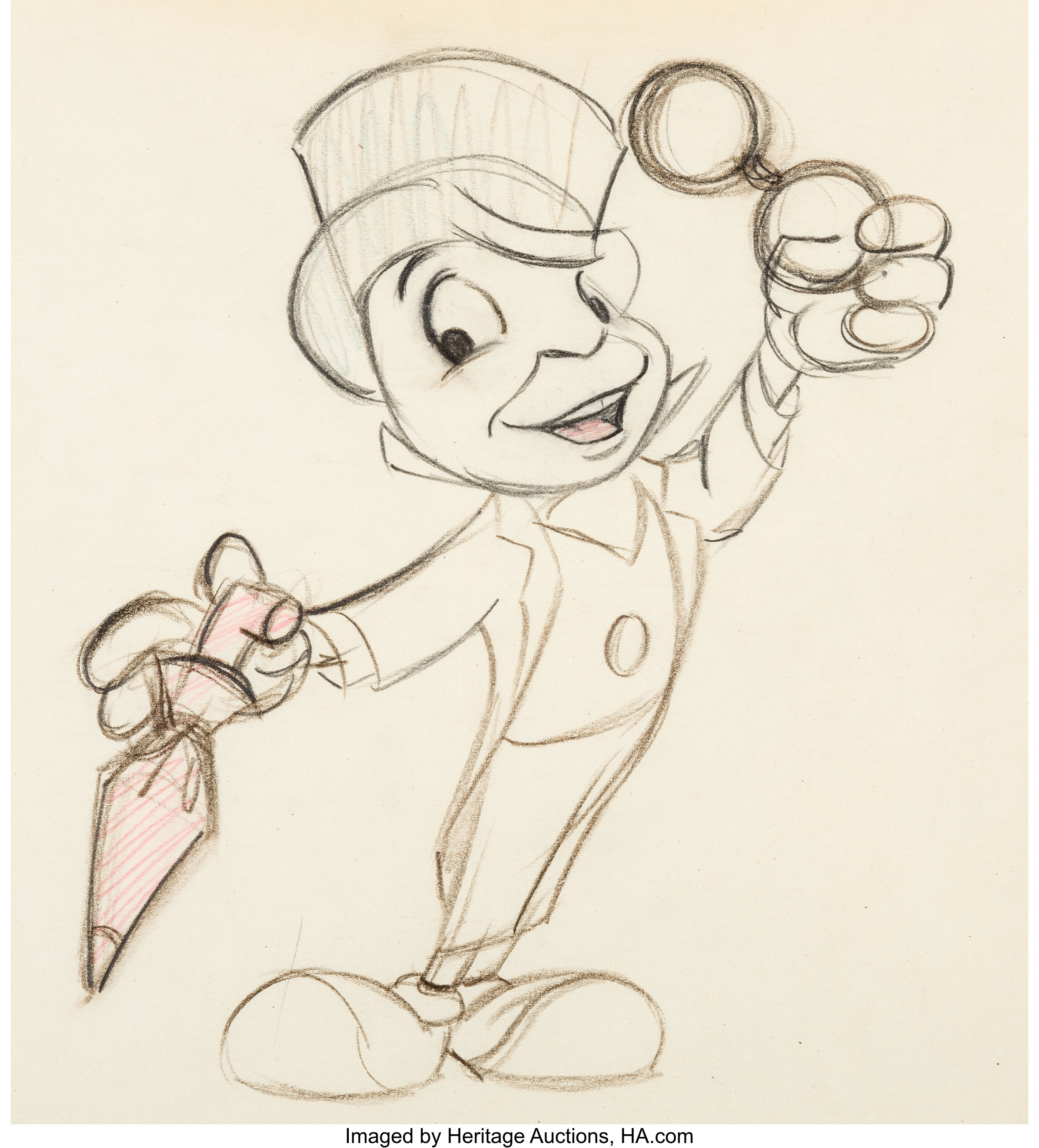 how to draw jiminy cricket