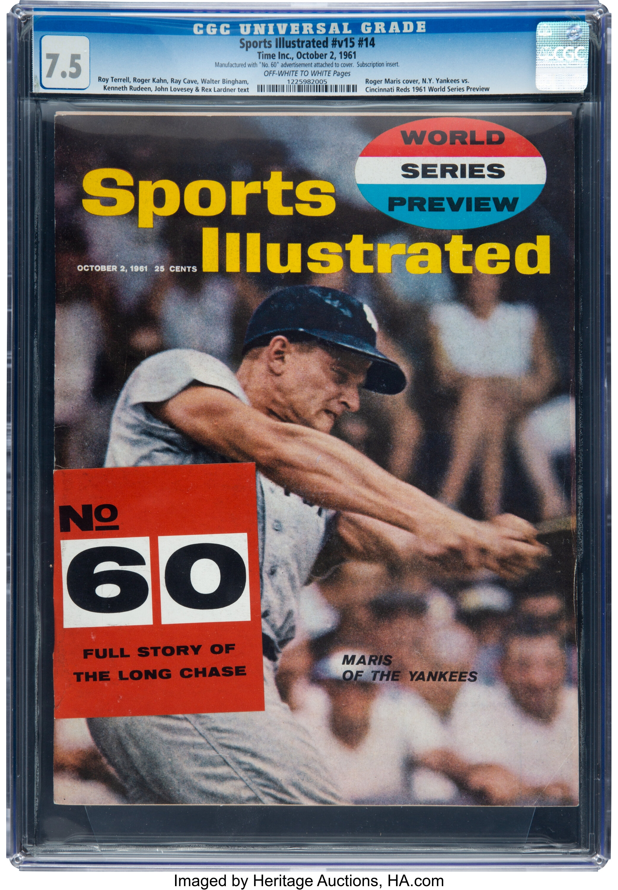 Roger Maris Sports Illustrated October 2, 1961 Slabbed CGC