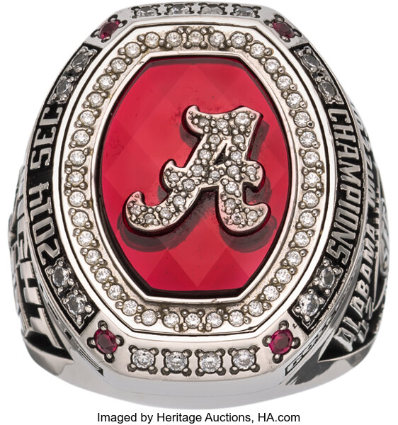 2014 Alabama Crimson Tide Football Sec Championship Ring Presented To Defensive Tackle Johnny Dwight