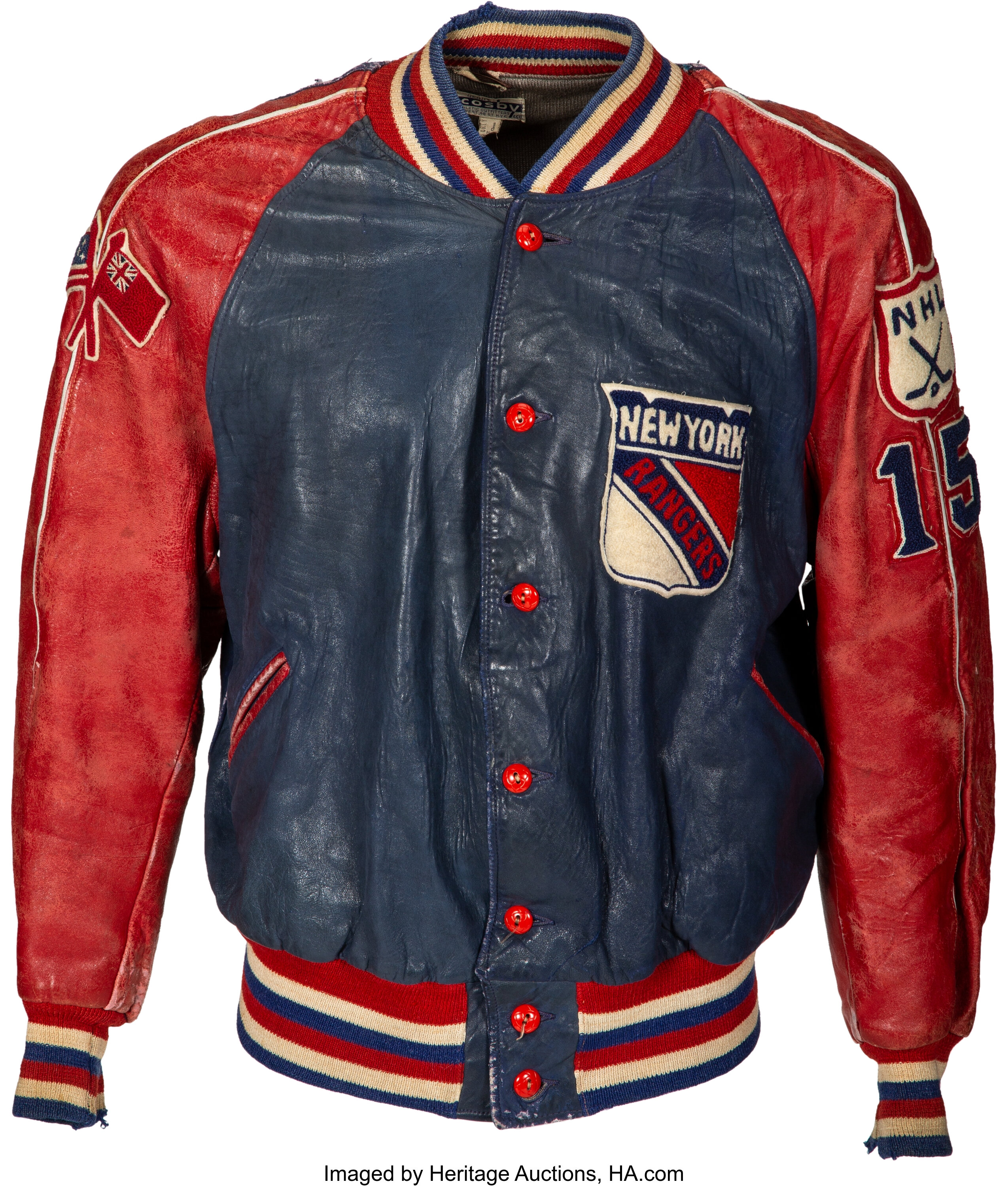 1949 Gus Kyle Personally Worn New York Rangers Jacket.... Hockey | Lot ...