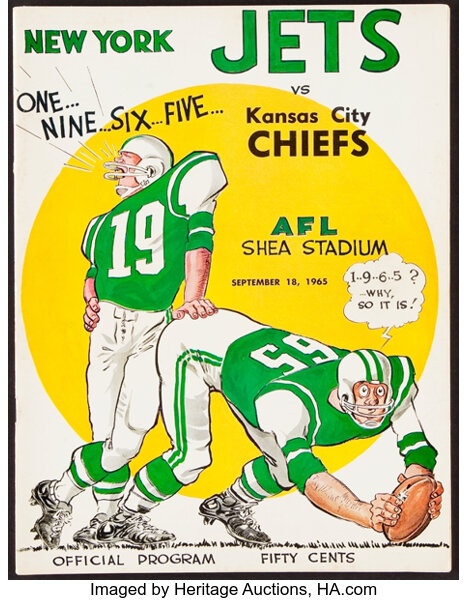 HISTORIC NEW YORK JETS 1965 Program Joe Namath First Pro Game First TD AFL  Shea