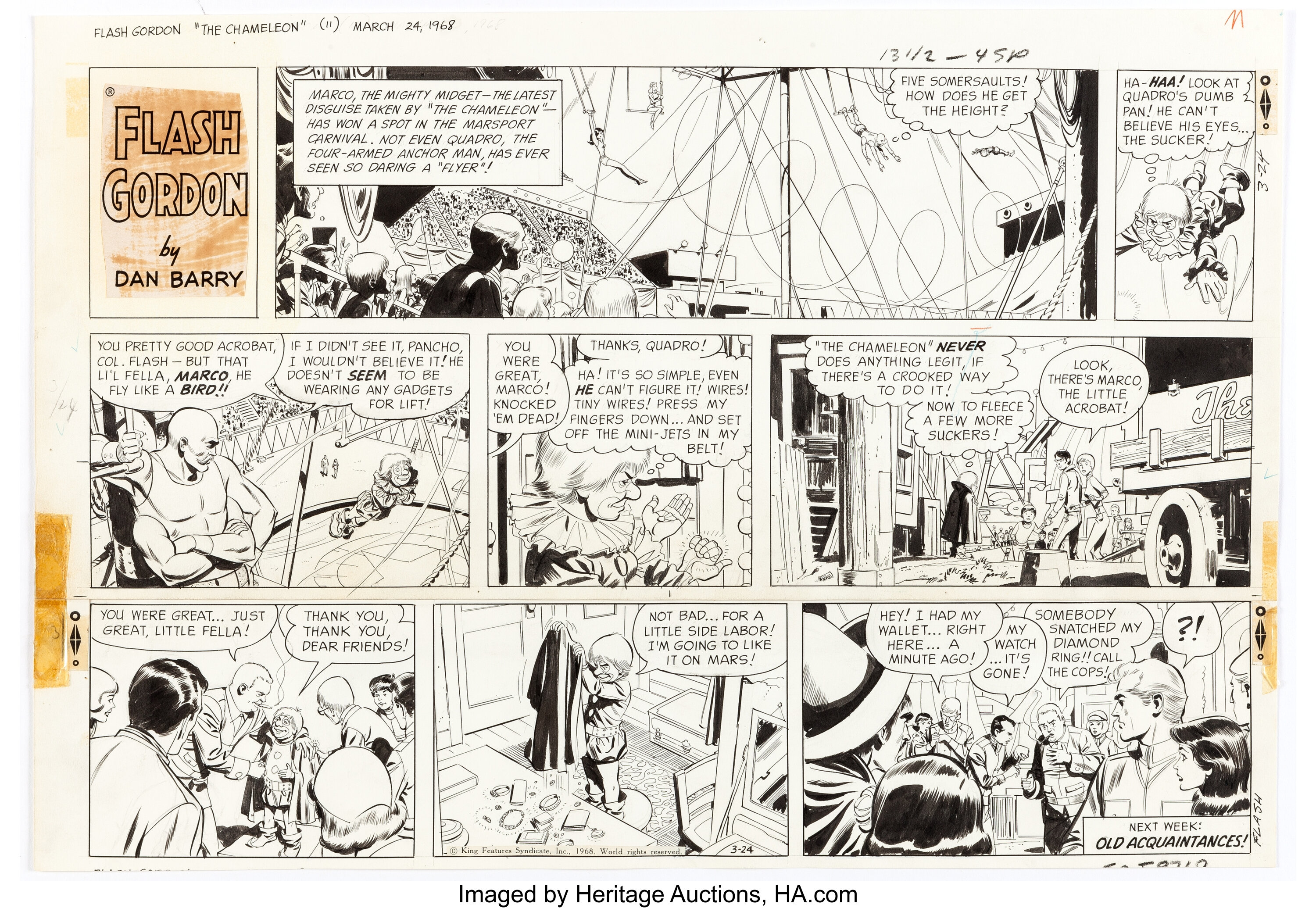 Dan Barry Flash Gordon Sunday Comic Strip Original Art dated | Lot ...