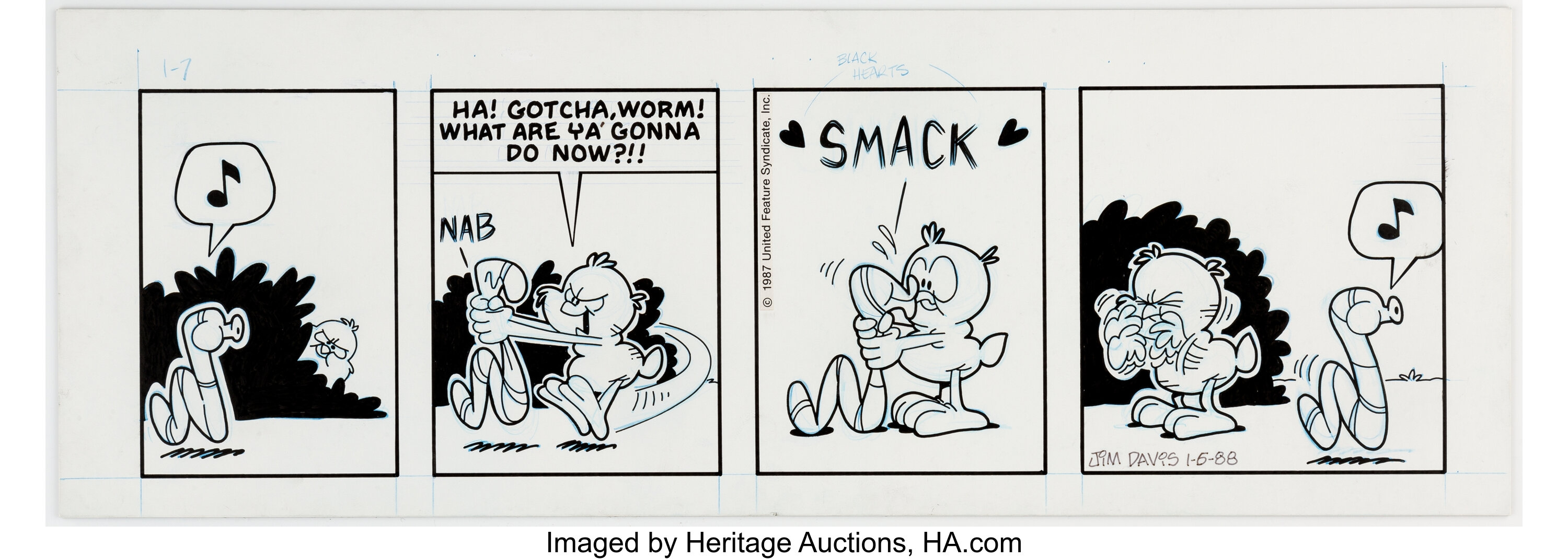 Jim Davis Us Acres Daily Comic Strip Original Art Dated 1 6 Lot Heritage Auctions