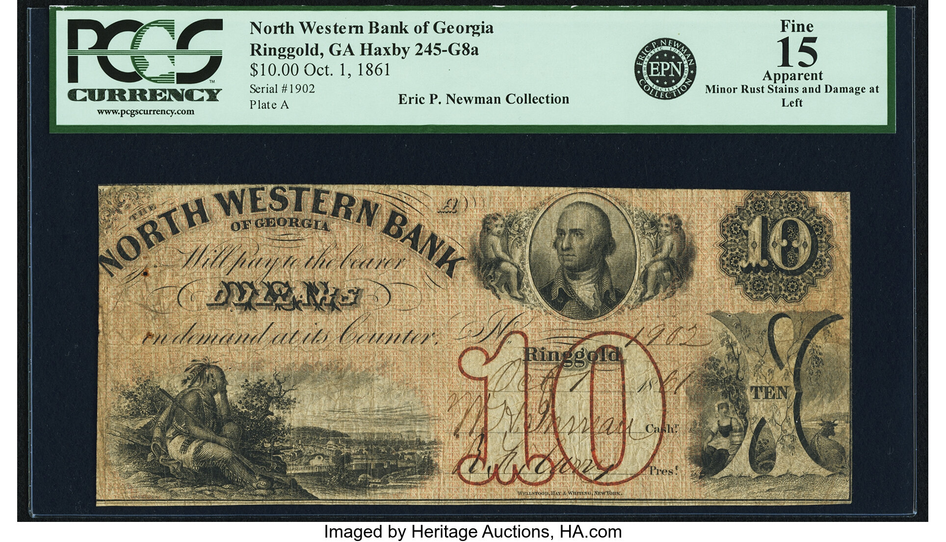 Ringgold Ga North Western Bank Of Georgia 10 Oct 1 1861 G8a Lot Heritage Auctions