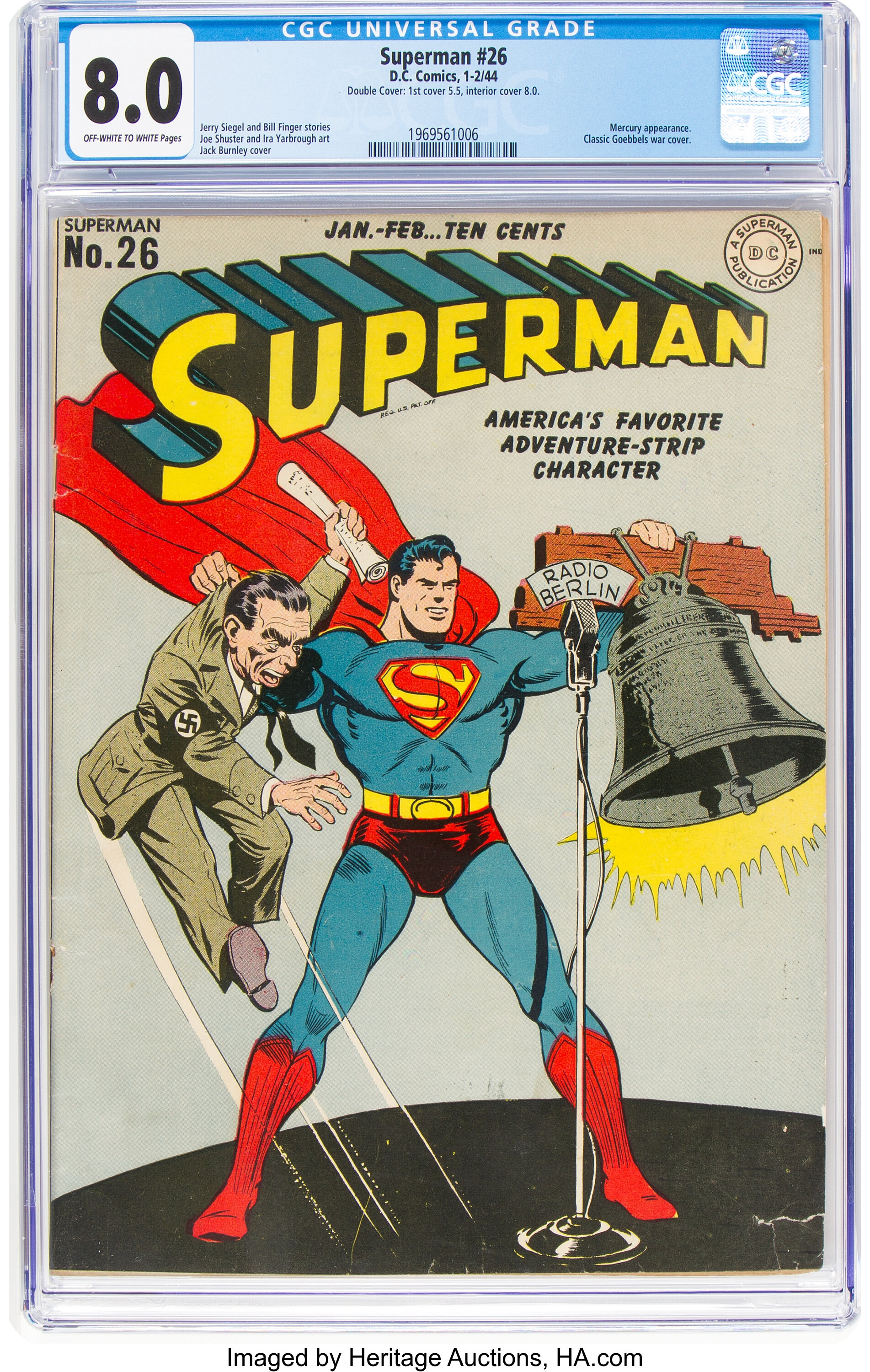 Superman #26 Double Cover (DC, 1944) CGC VF 8.0 Off-white to white ...