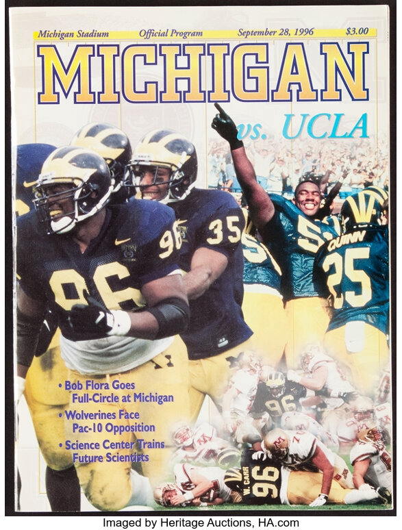 Sept. 28, 1996 – Tom Brady NCAA Debut Full Ticket – Michigan Wolverines vs.  UCLA Bruins – PSA VG-EX 4 on Goldin Auctions